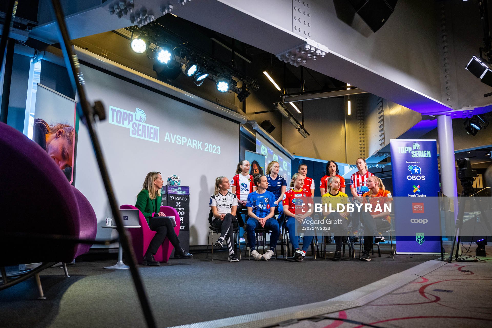 Players of Toppserien during a press event on March 14, 2023 in Oslo.