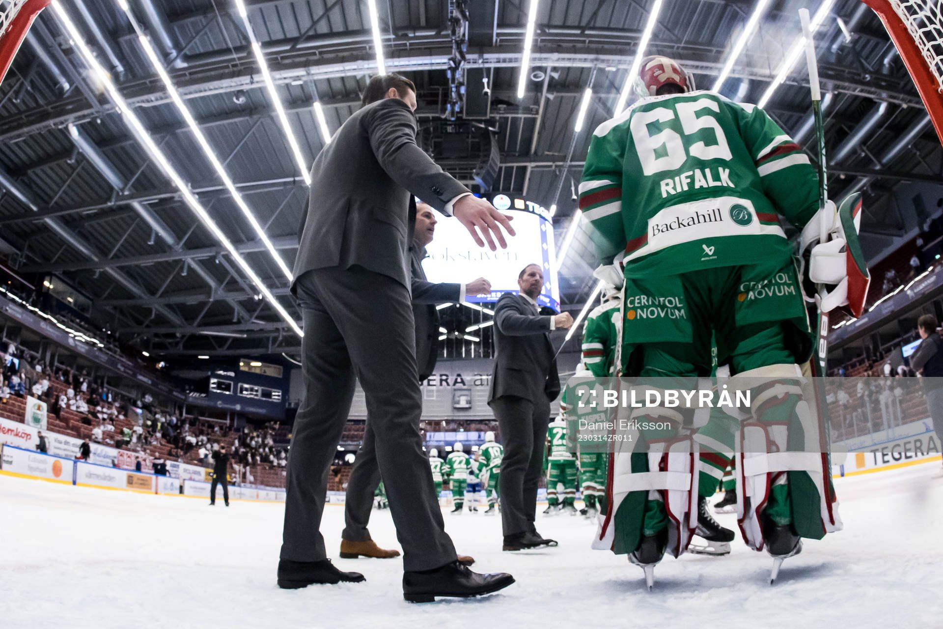 Rögles målvakt Christoffer Rifalkoch Rögles tränare Cam