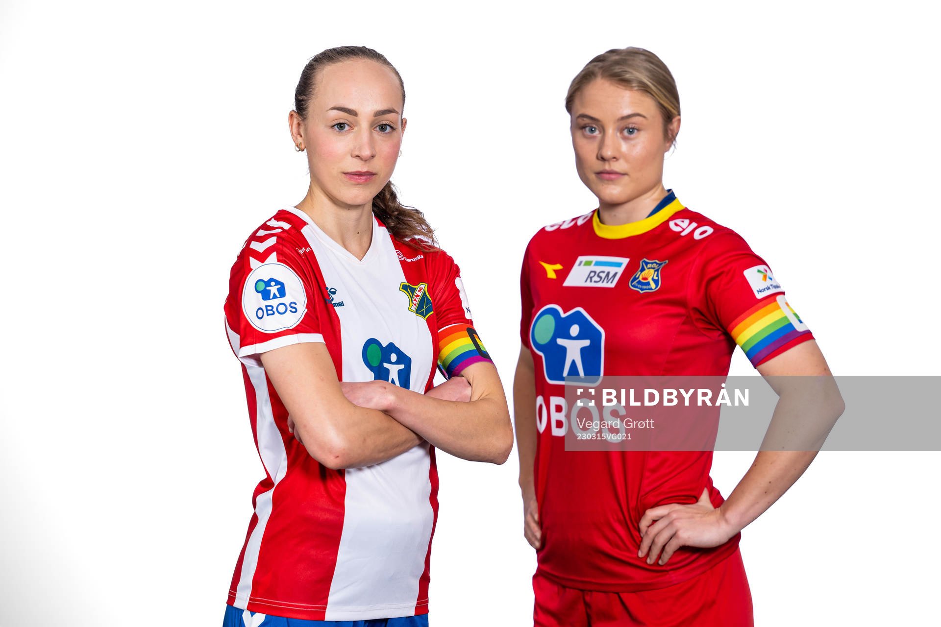 Emilie Raaum Closs of Lyn and Sarah Suphellen of Røa pose