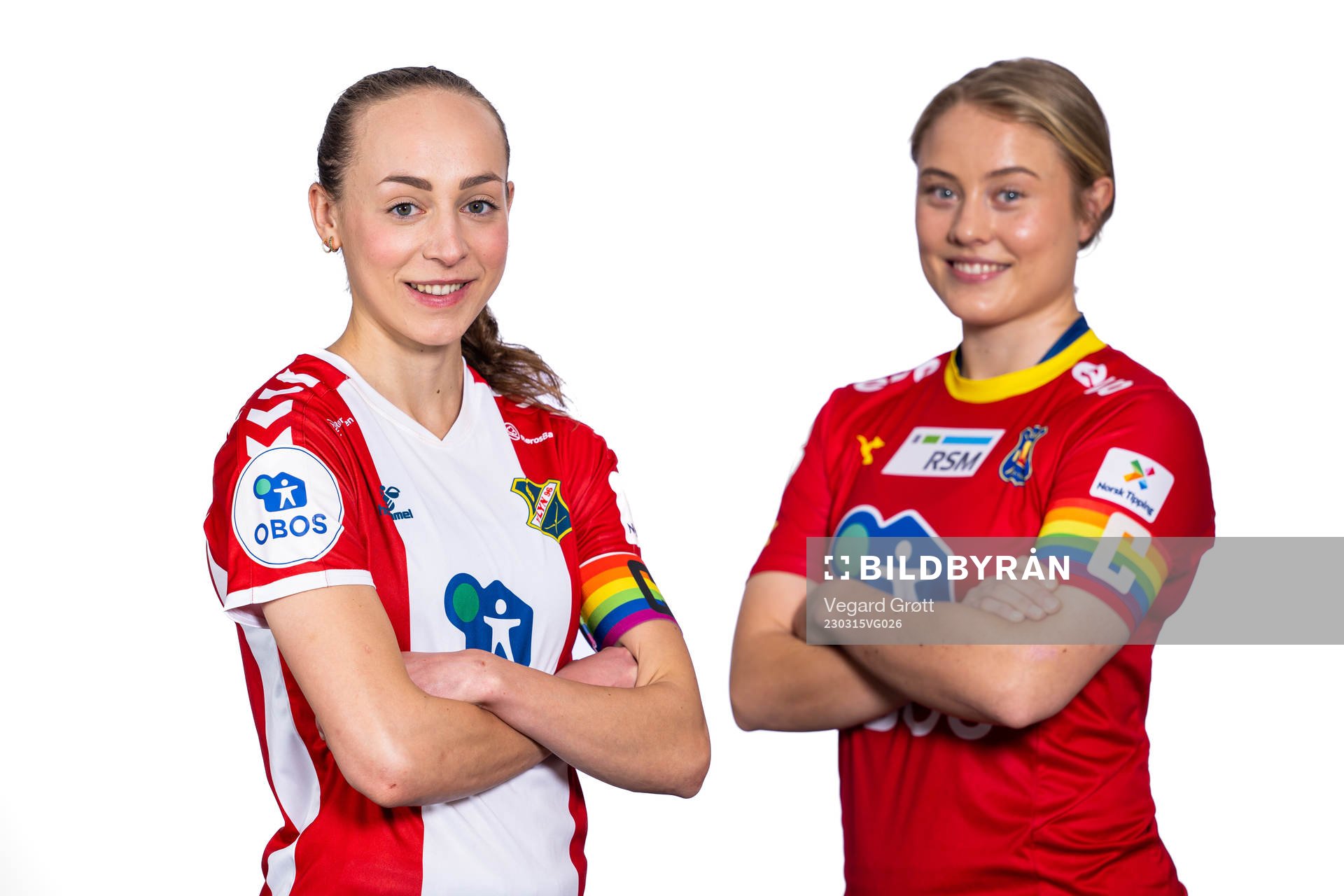 Emilie Raaum Closs of Lyn and Sarah Suphellen of Røa pose