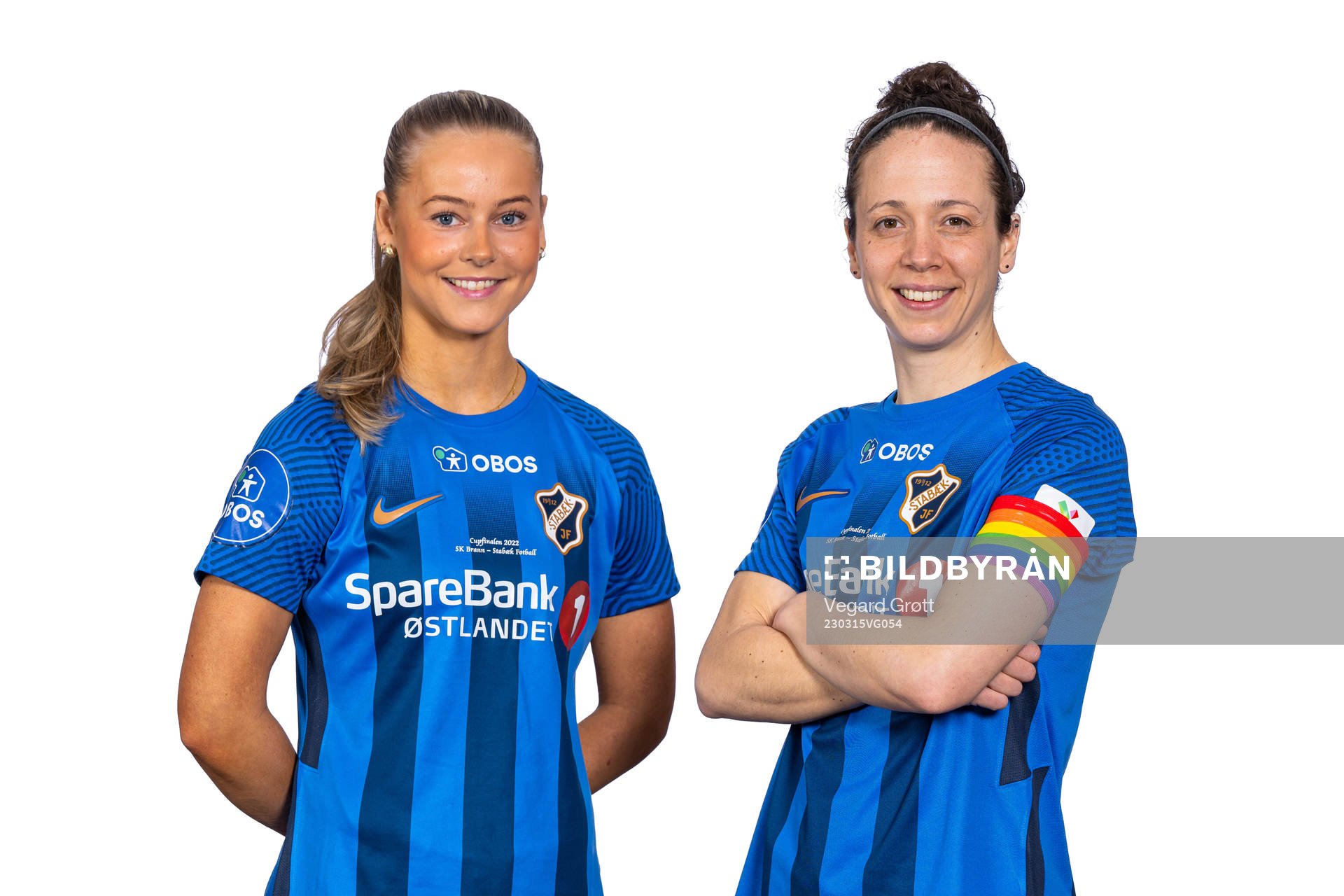 Selma Pettersen and Melissa Bjånesøy of Stabæk pose for