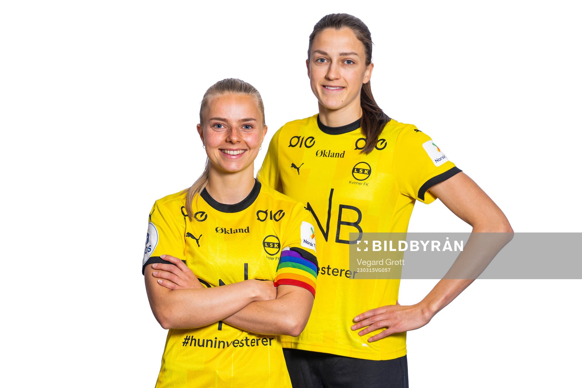 Emilie Woldvik and Emma Stølen Godø of LSK Kvinner pose