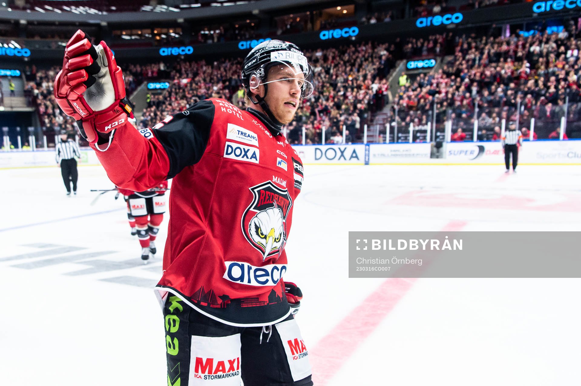 Malmö Redhawks Matias Lassen jublar