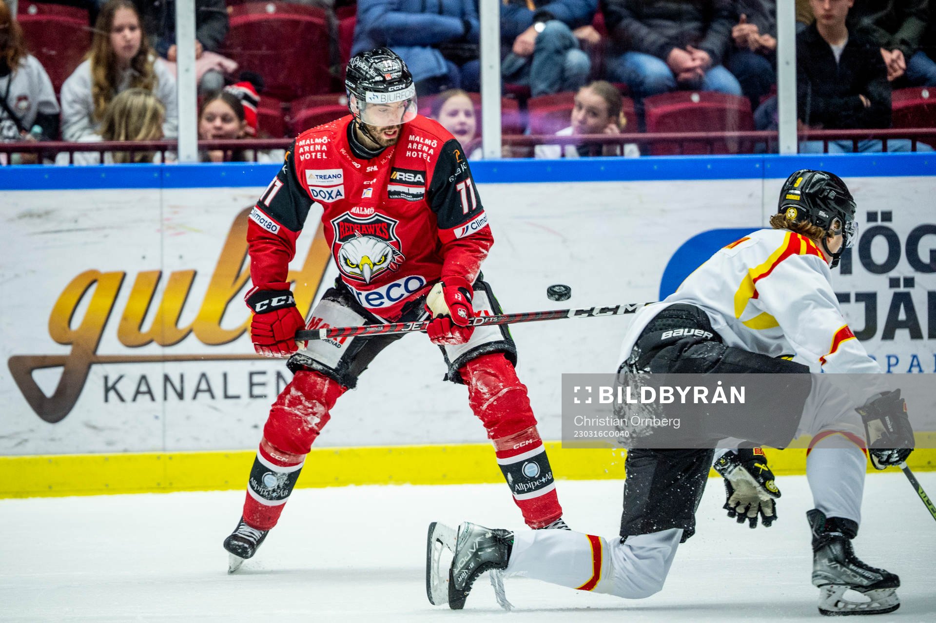 Malmö Redhawks Markus Lauridsen mot Brynäs William