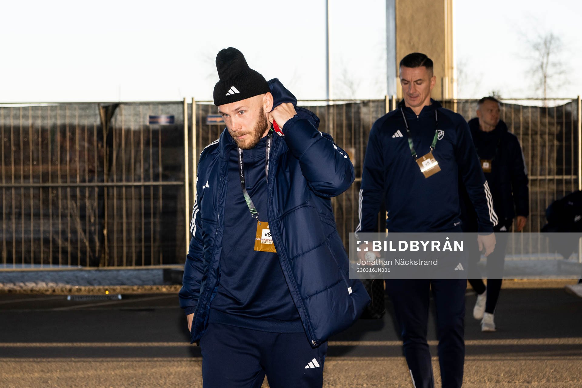 Magnus Eriksson of Djurgården arrives to the stadium ahead