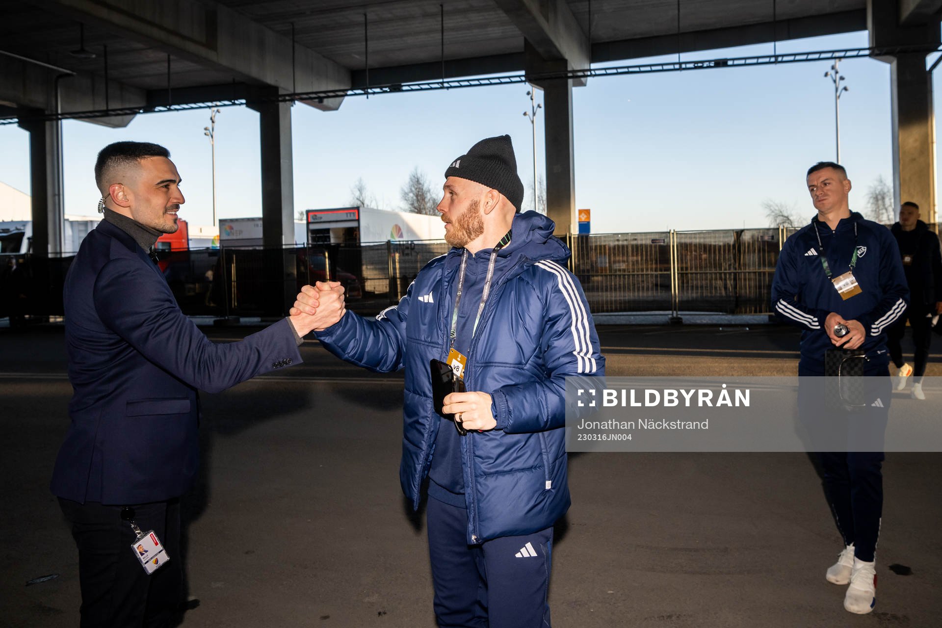Magnus Eriksson of Djurgården arrives to the stadium ahead