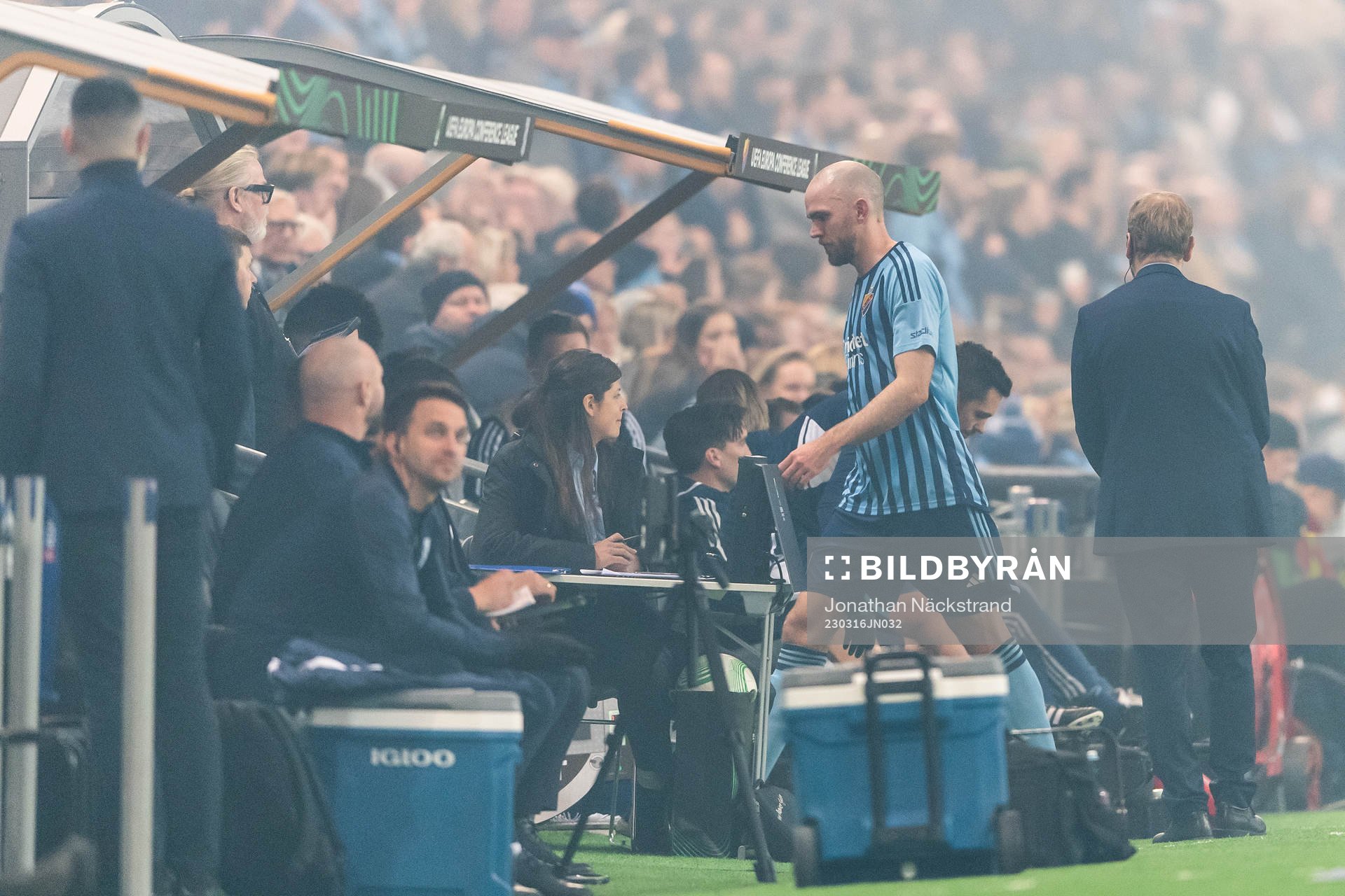 Marcus Danielson of Djurgården leaves the pitch
