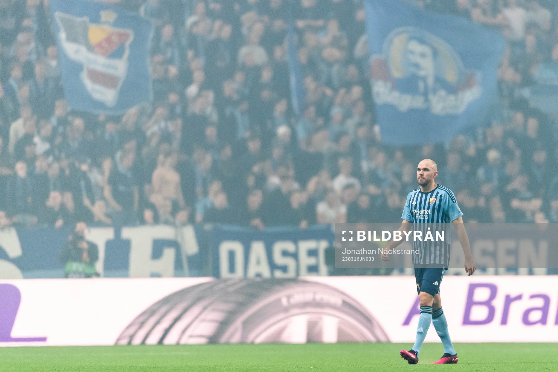 Marcus Danielson of Djurgården leaves the pitch