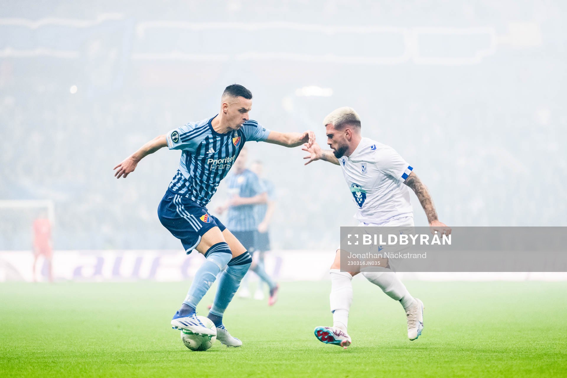 Haris Radetinac of Djurgården and Pedro Rebocho of Lech
