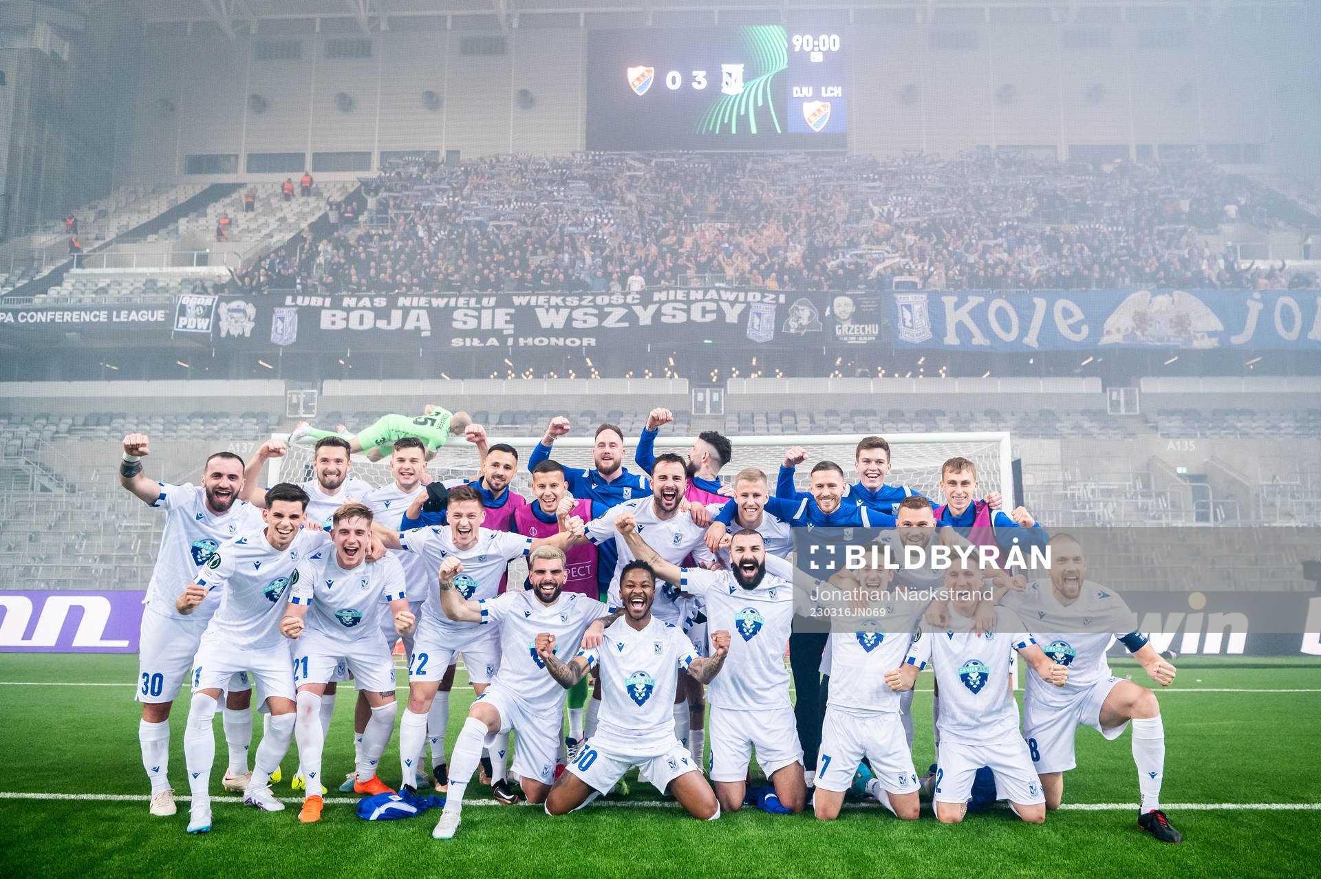 Players of Lech Poznan celebrate