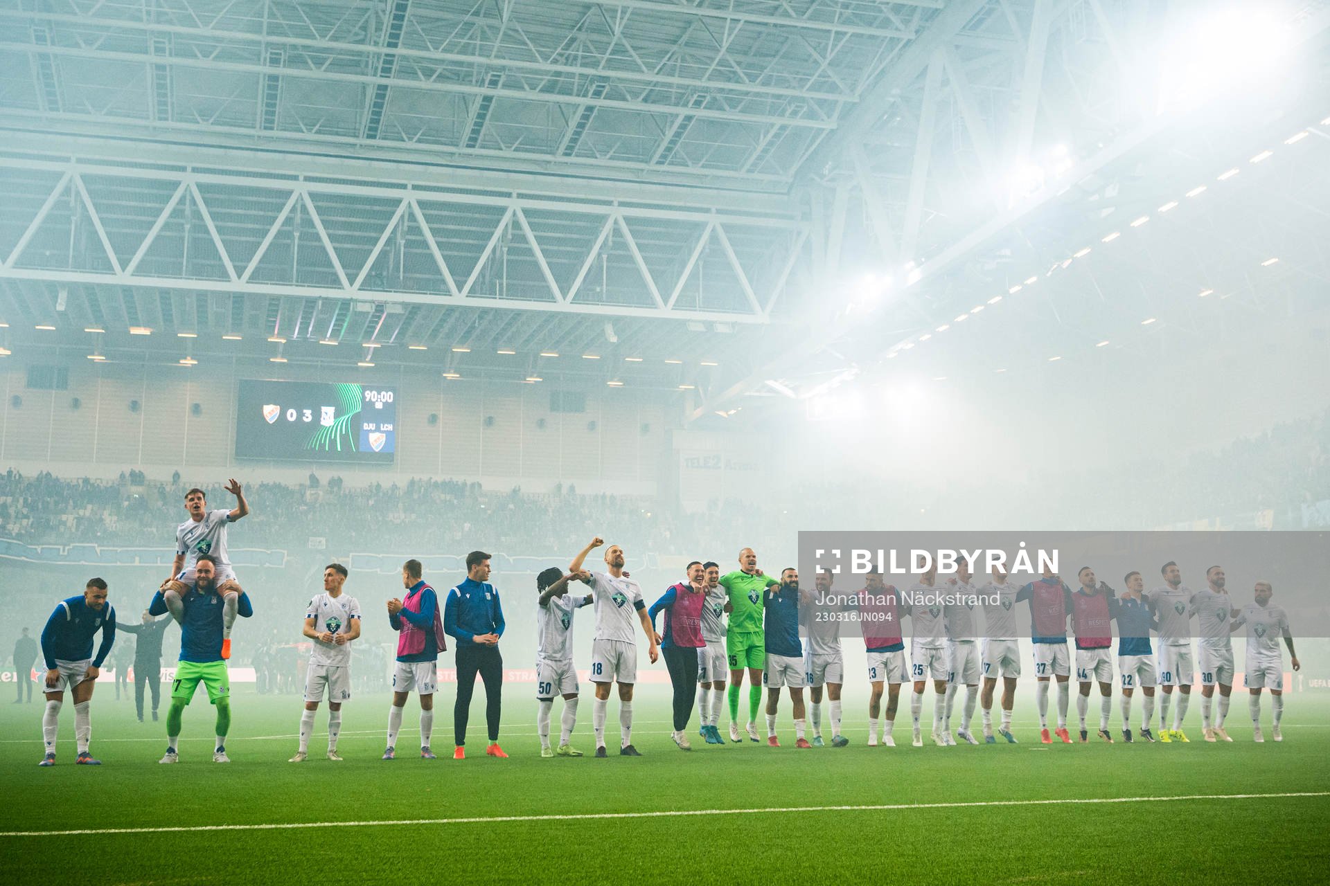 Players of Lech Poznan celebrate