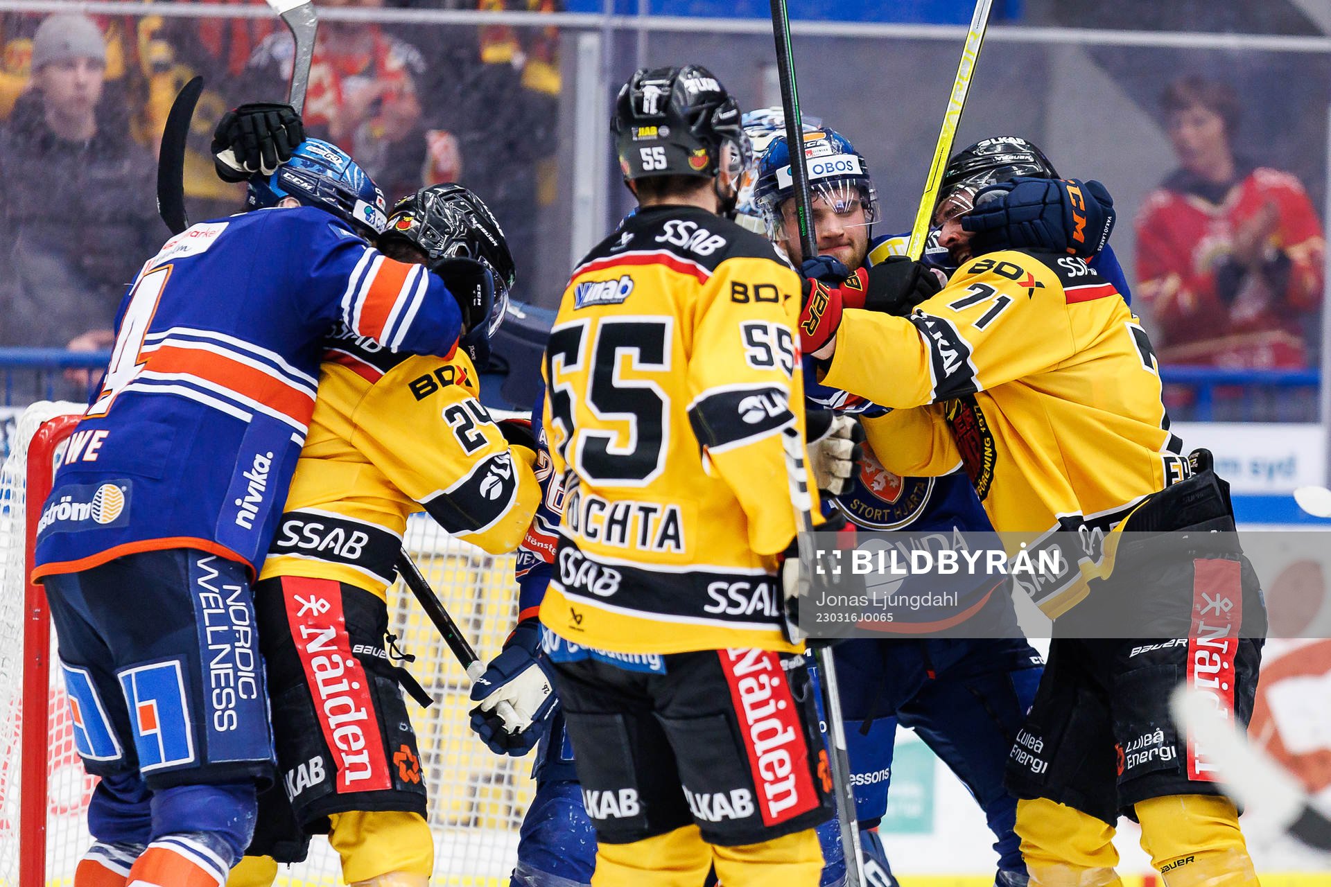 Gruff mellan Växjös Glenn Gustafsson och Luleås Linus