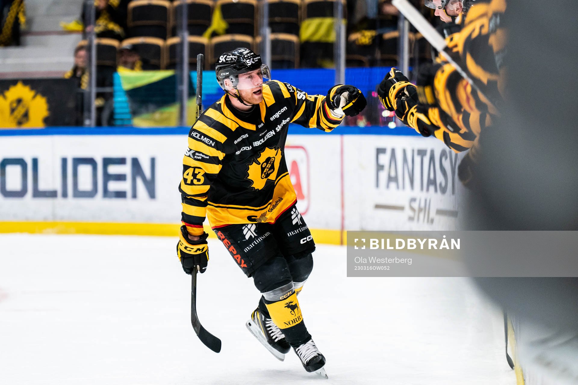 Skellefteå AIKs Filip Sandberg jublar