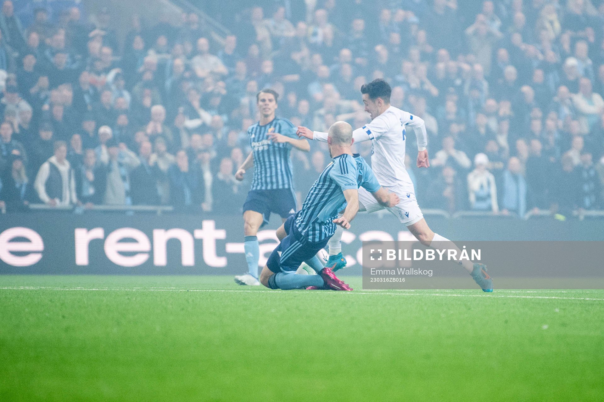 of Djurgården Marcus Danielson and Michal Skoras of Lech