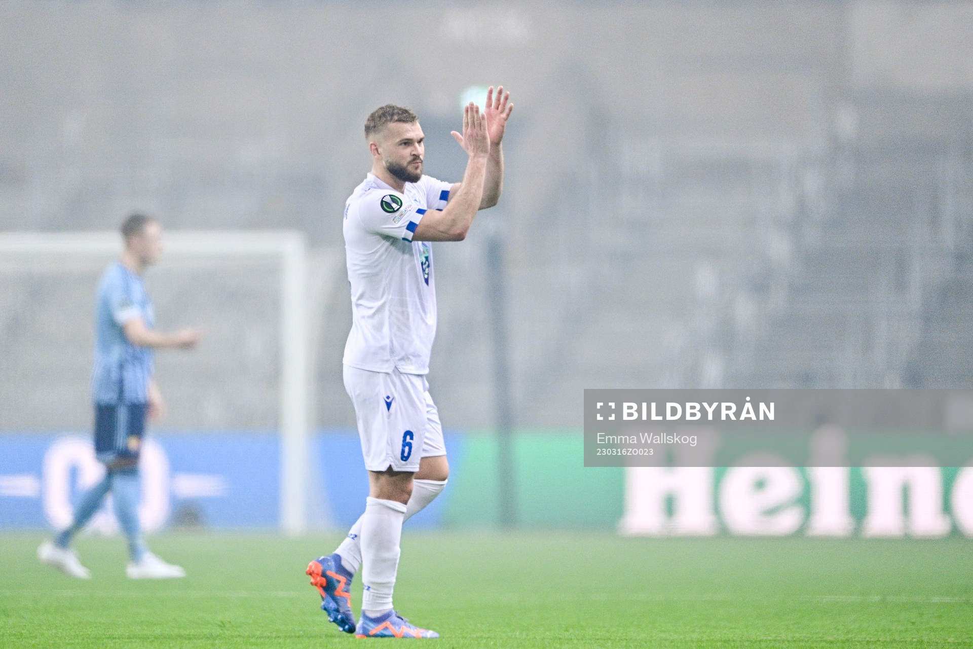 Jesper Karlström of Lech Poznan after the UEFA Conference League round of 16 match between Djurgården and Lech Poznan on March 16, 2023 in Stockholm.