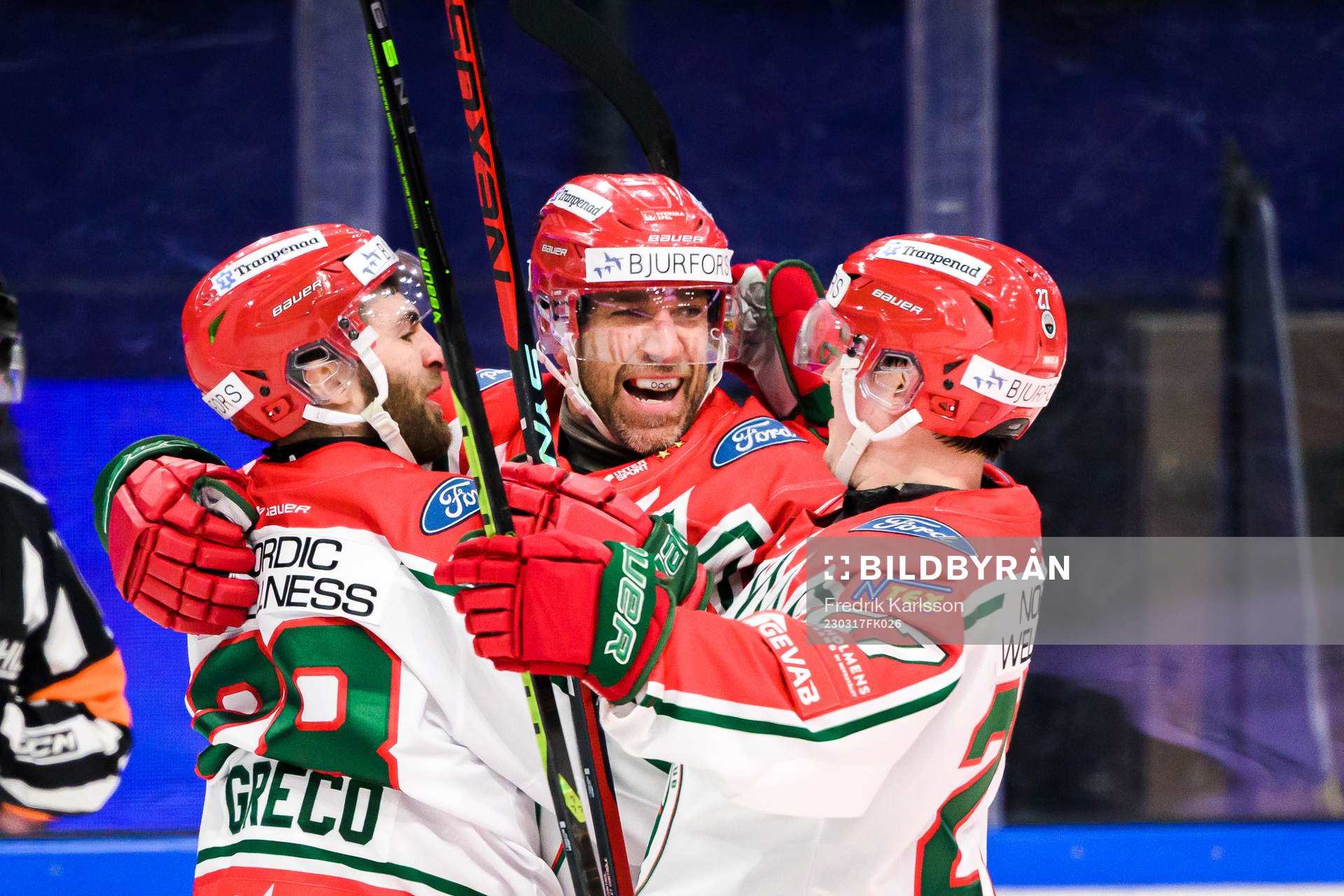 Frölundas Joel Lundqvist jublar
