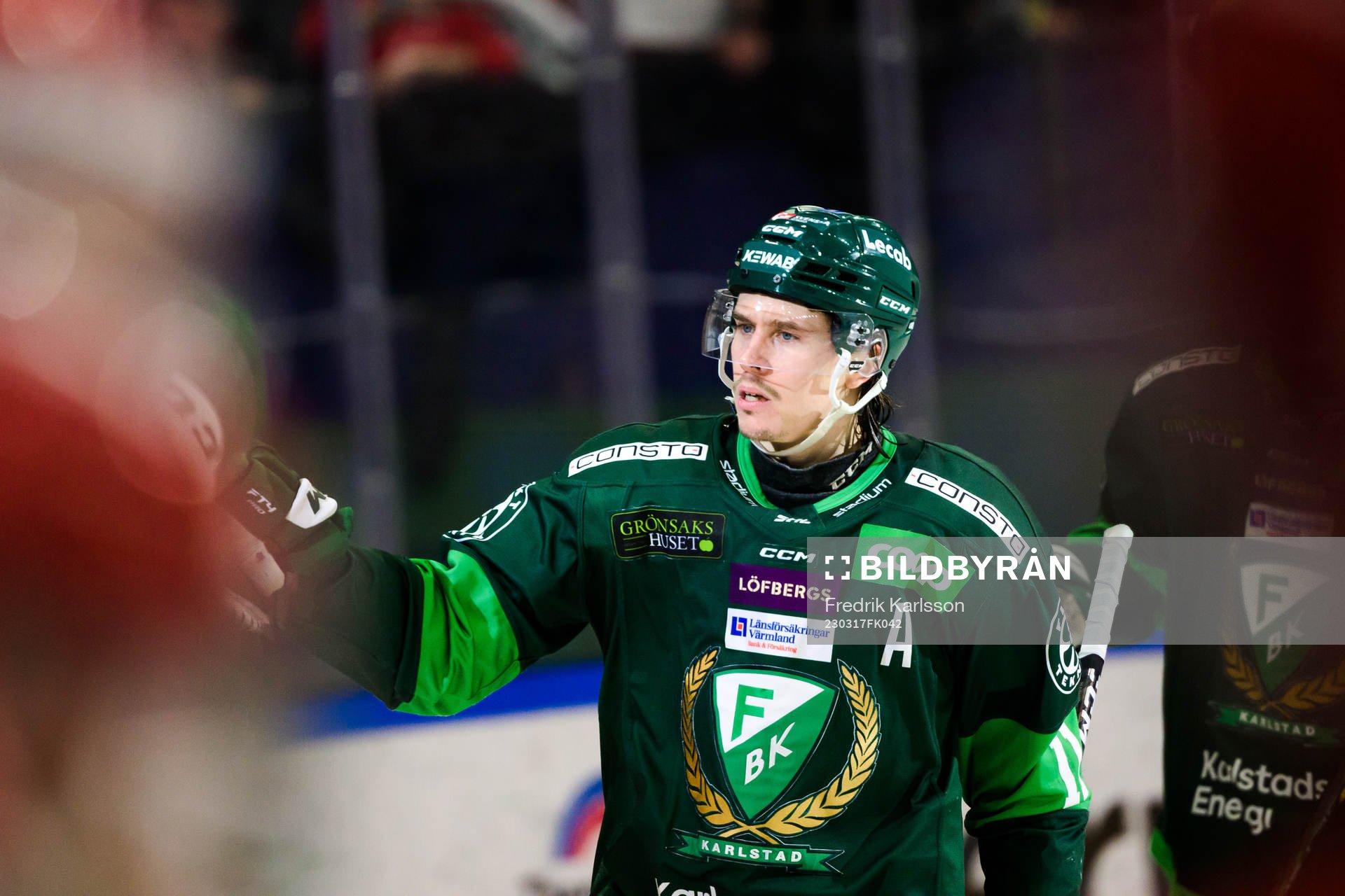 Färjestads Joakim Nygård jublar när han gjort 2-2