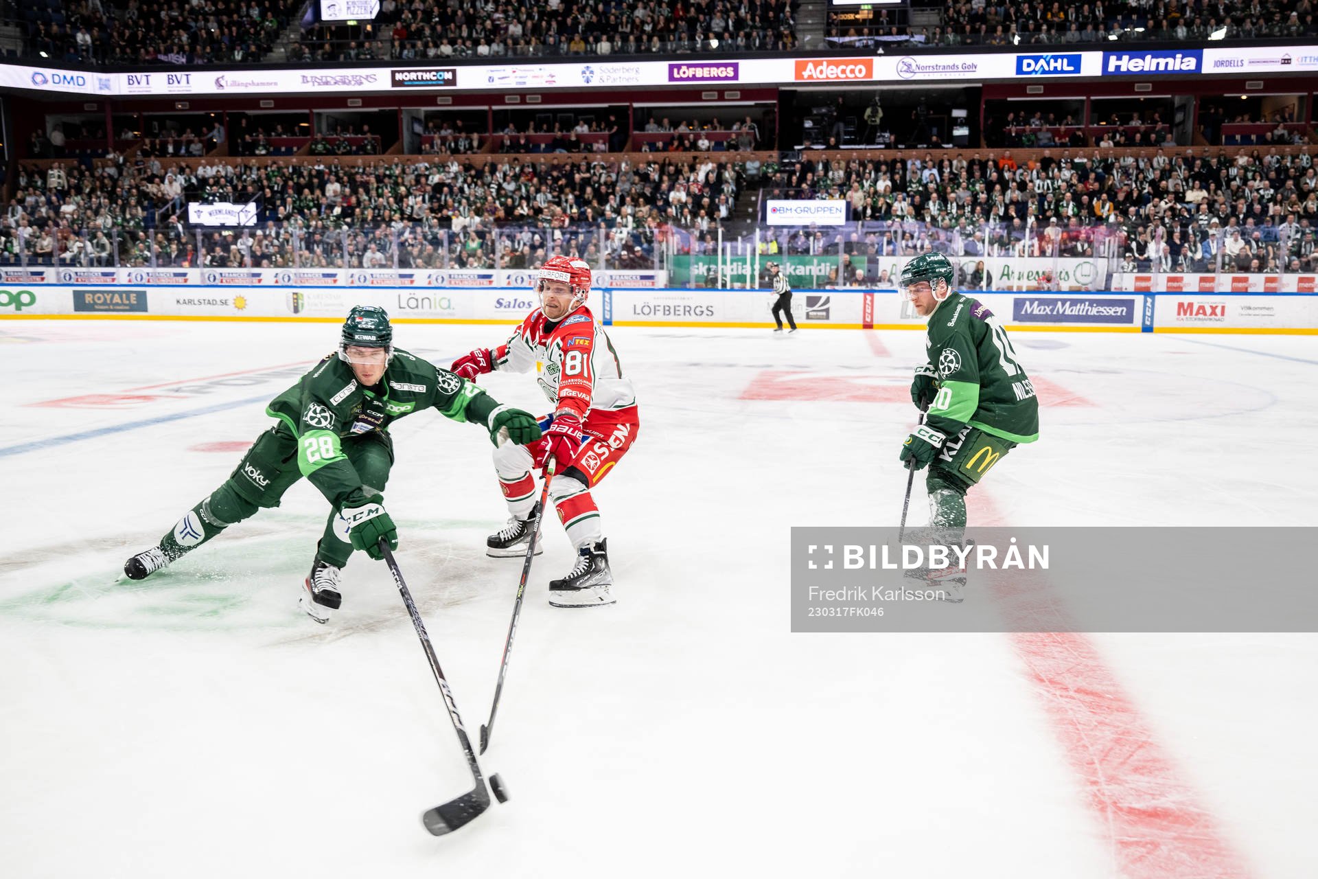 Färjestads Mattias Göransson och Marcus Nilsson mot