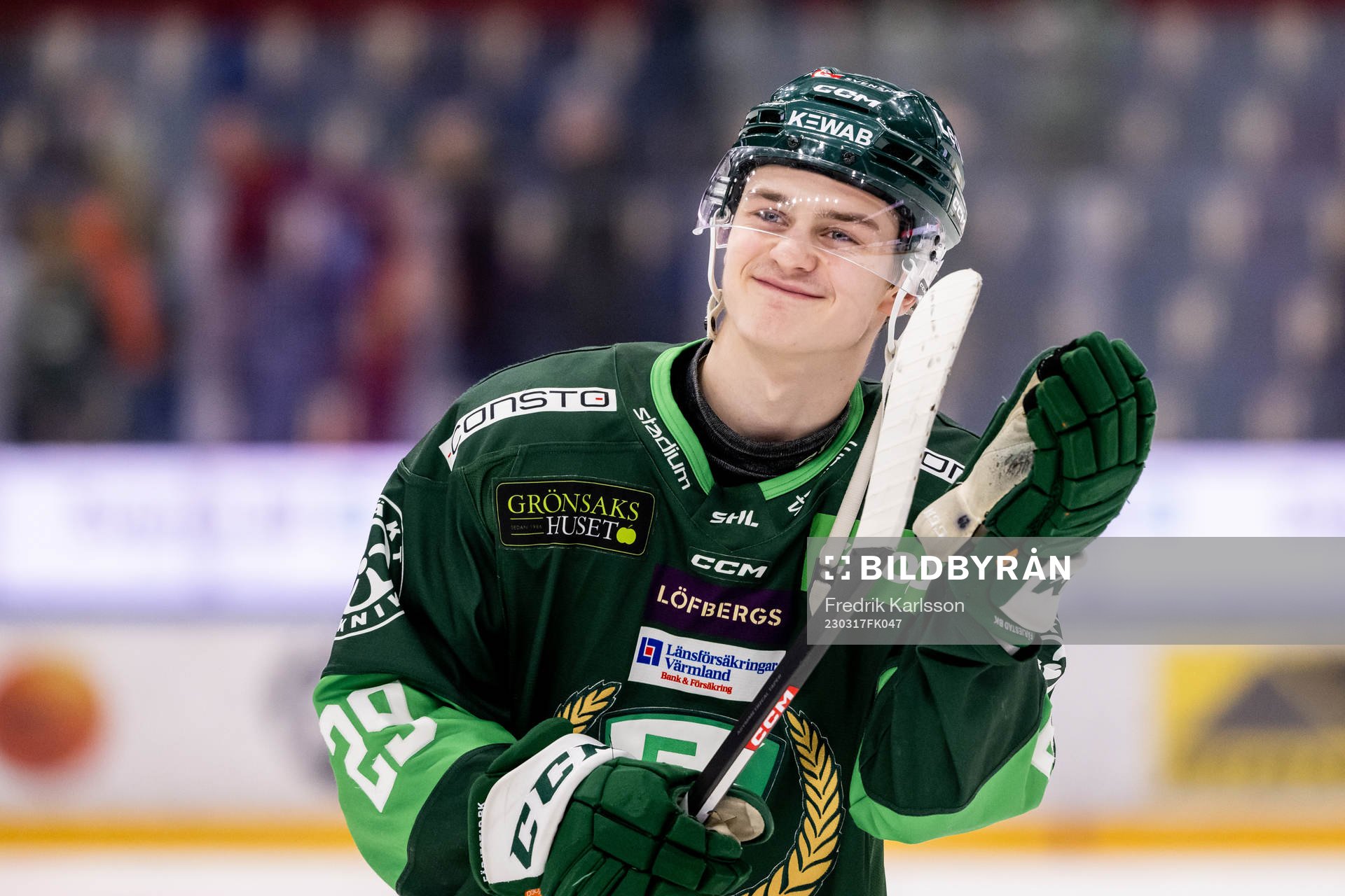 Färjestads Lucas Forsell jublar