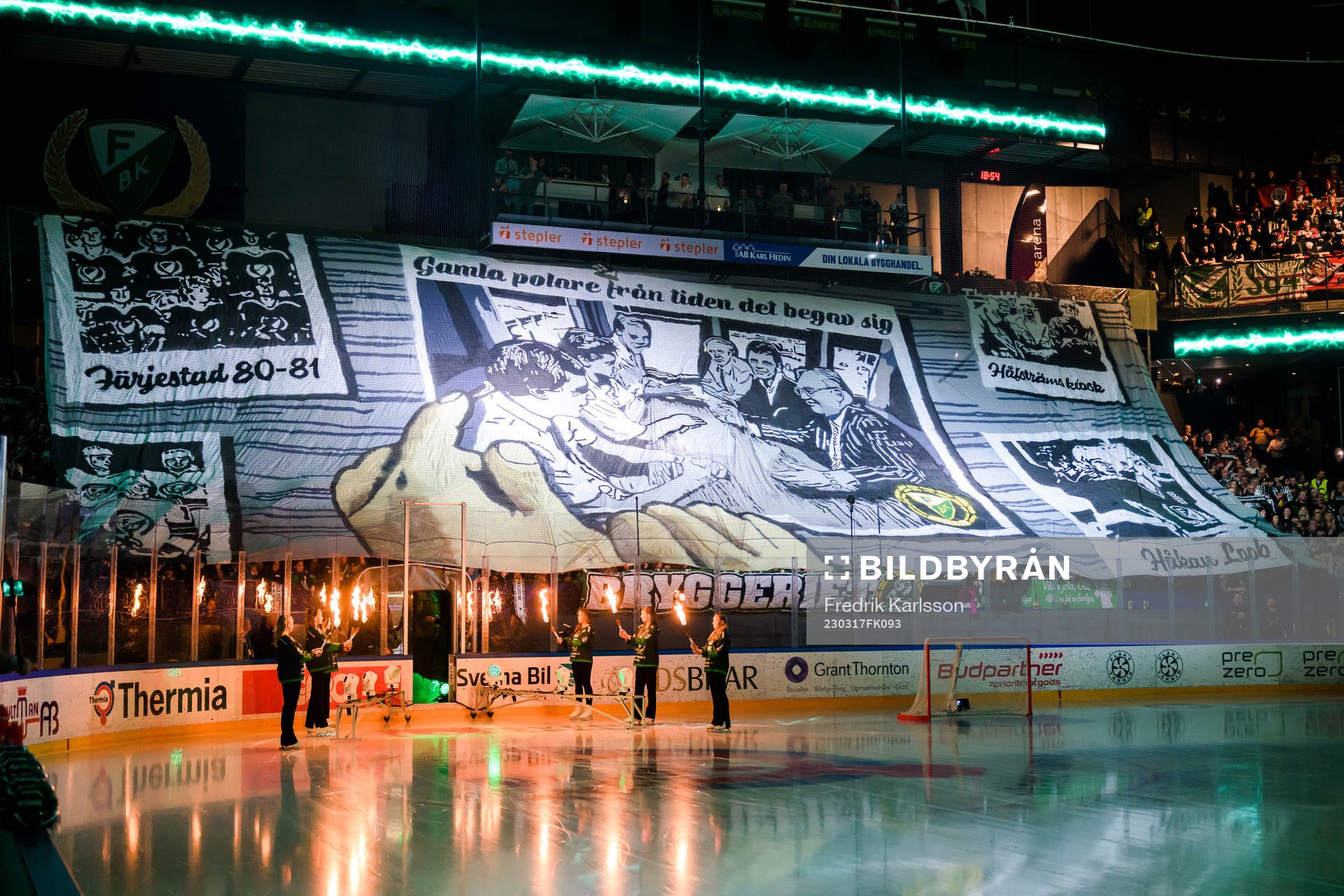 Färjestads supportrars tifo