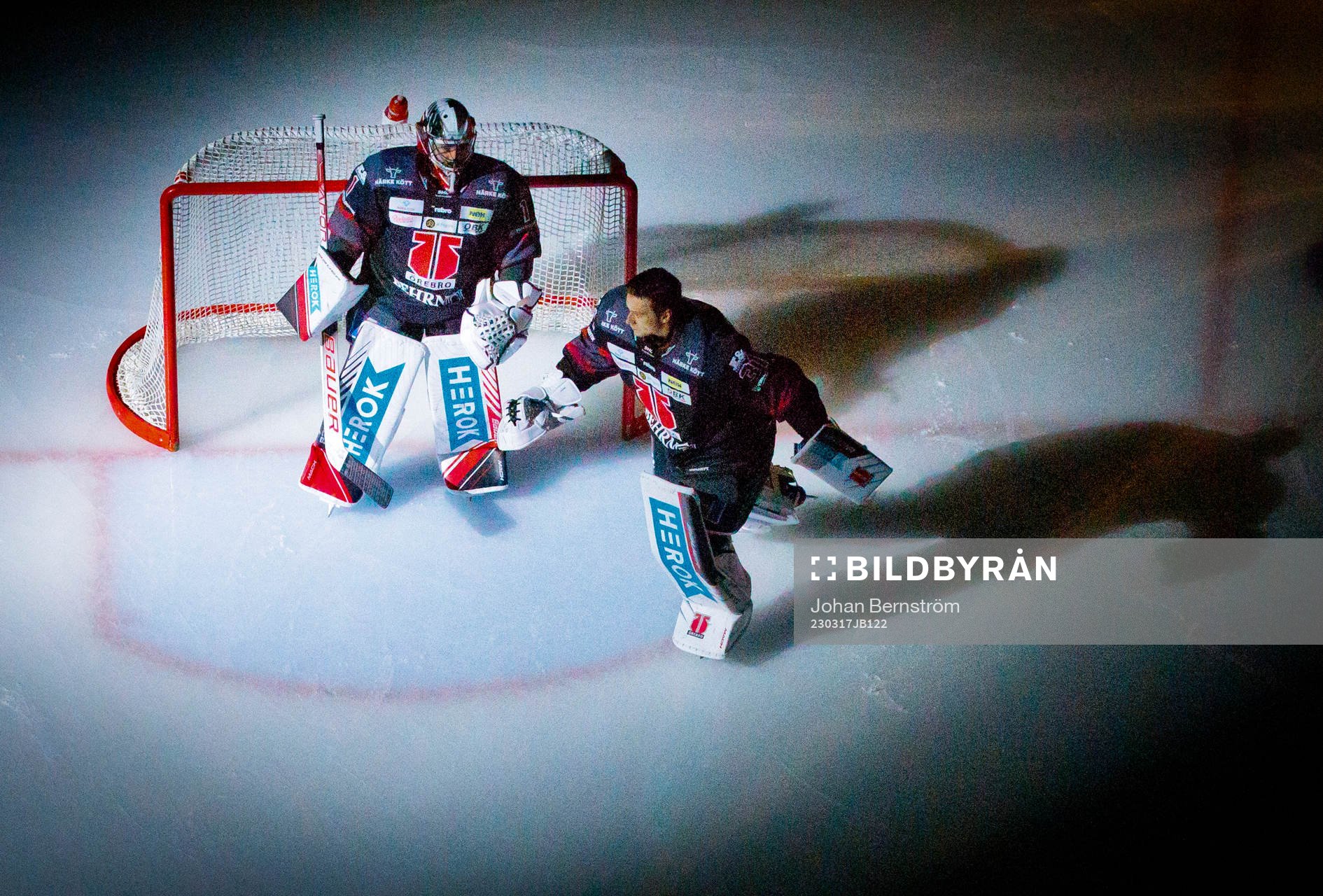 Örebros målvakt Jhonas Enroth och målvakt Jonas Arntzen