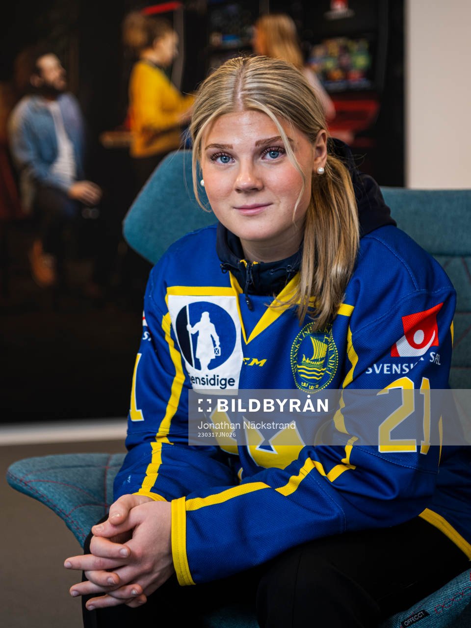 Forward Lova Blom of  Sweden’s women national Ice Hockey
