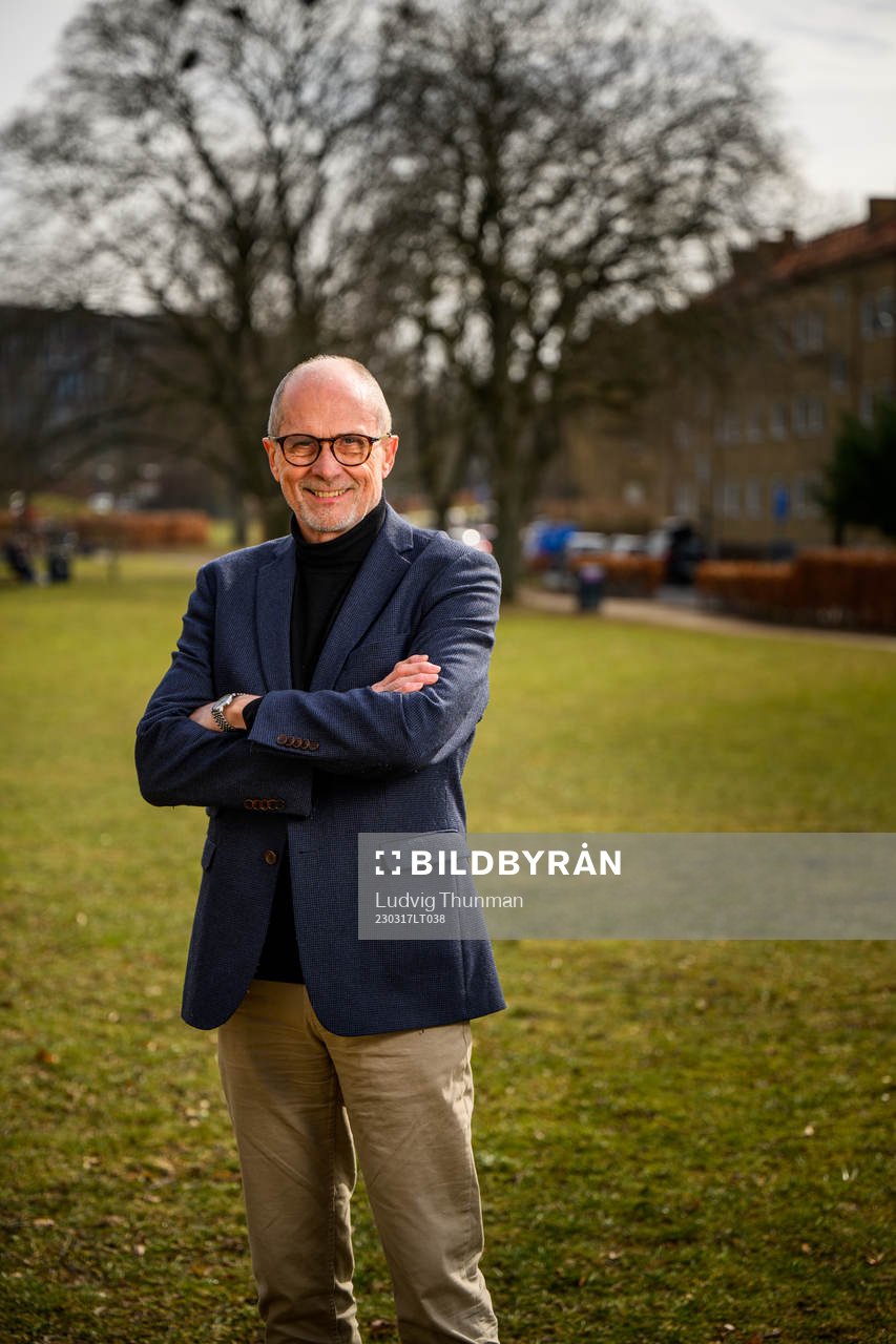 Lars-Christer Olsson poserar för ett porträtt den 17 mars 2023 i Lund. 