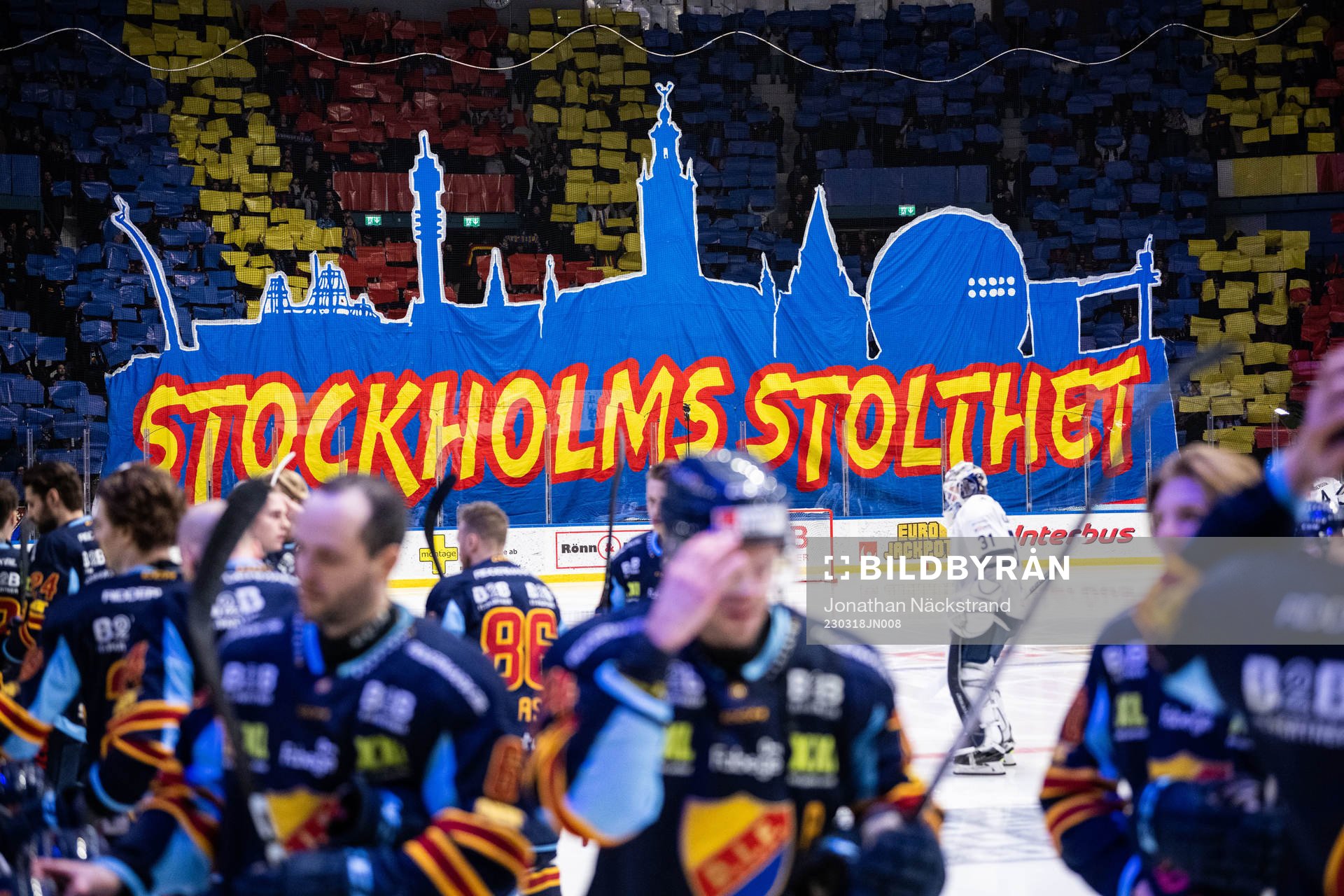 Djurgårdens supportrar med tifo