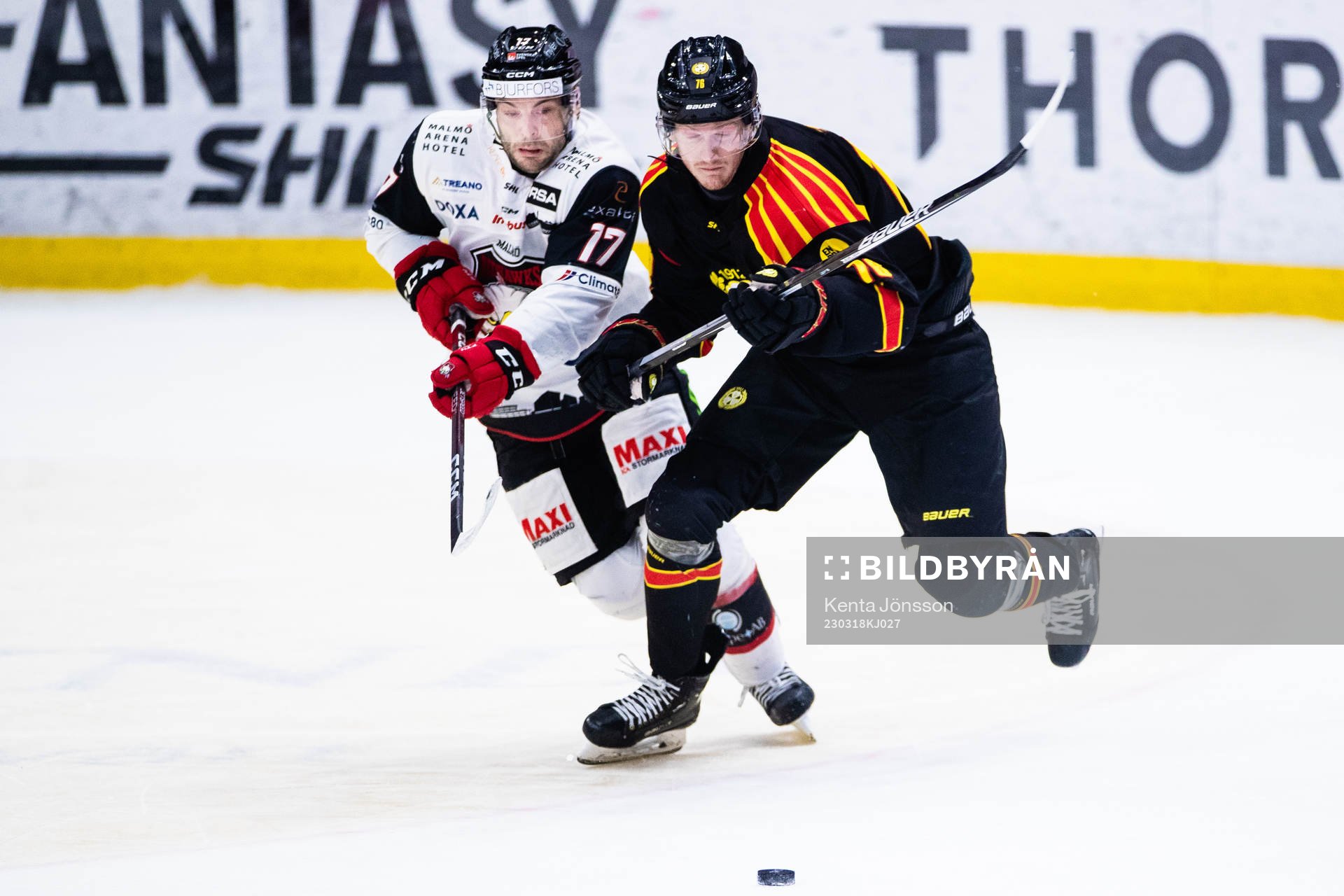 Malmö Redhakws Pathrik Westerholm och Brynäs Oskar Kvist