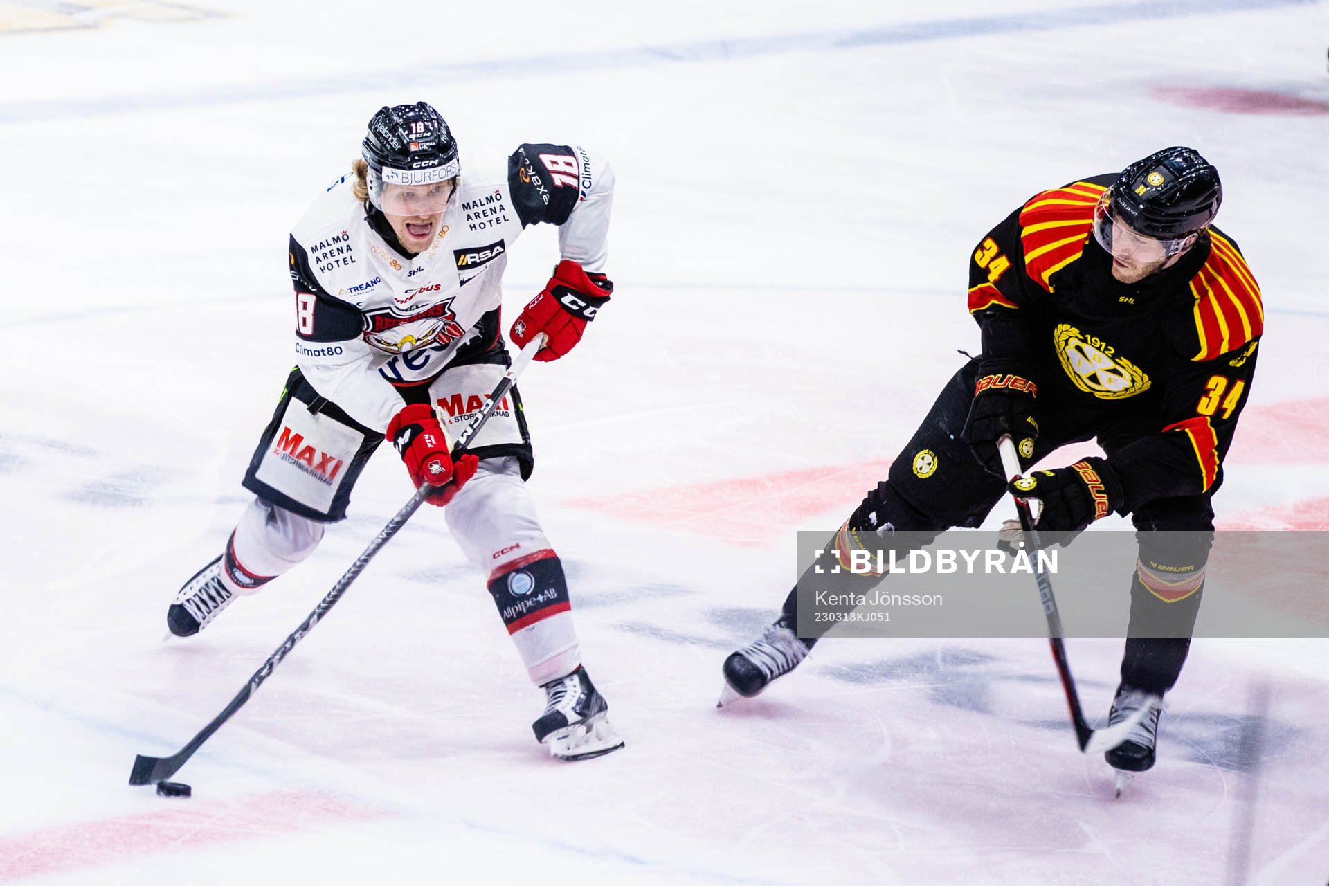 Malmö Redhakws Marcus Sylvegård och Brynäs Oscar Eklind