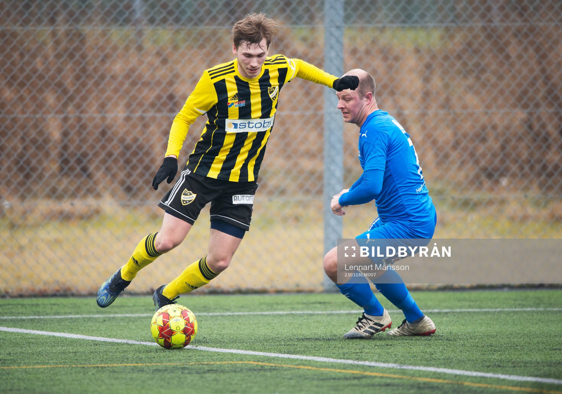 IFK Hässleholms Edvin Nilsson i träningsmatchen mellan