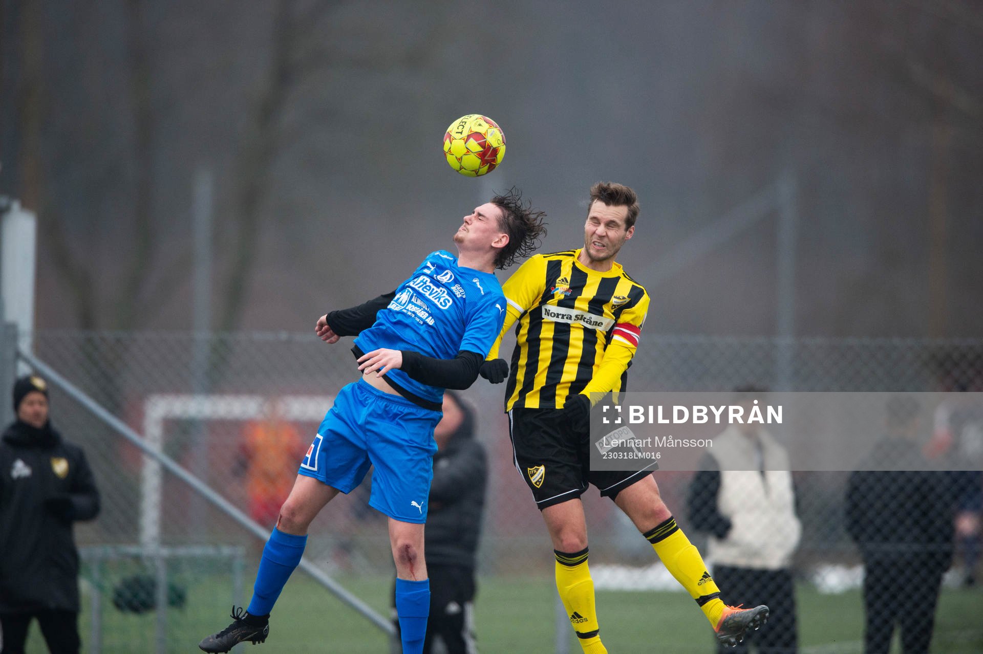  IFK Hässleholms  Marcus Thuvesson i träningsmatchen mellan  IFK Hässleholm och Älmhults IF i Hässleholm 18 mars 2023.