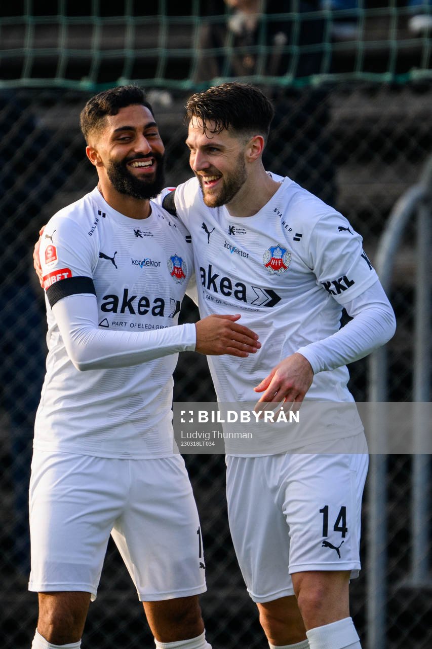 Amin Al Hamawi jublar med Oliver Stojanovic Fredin som