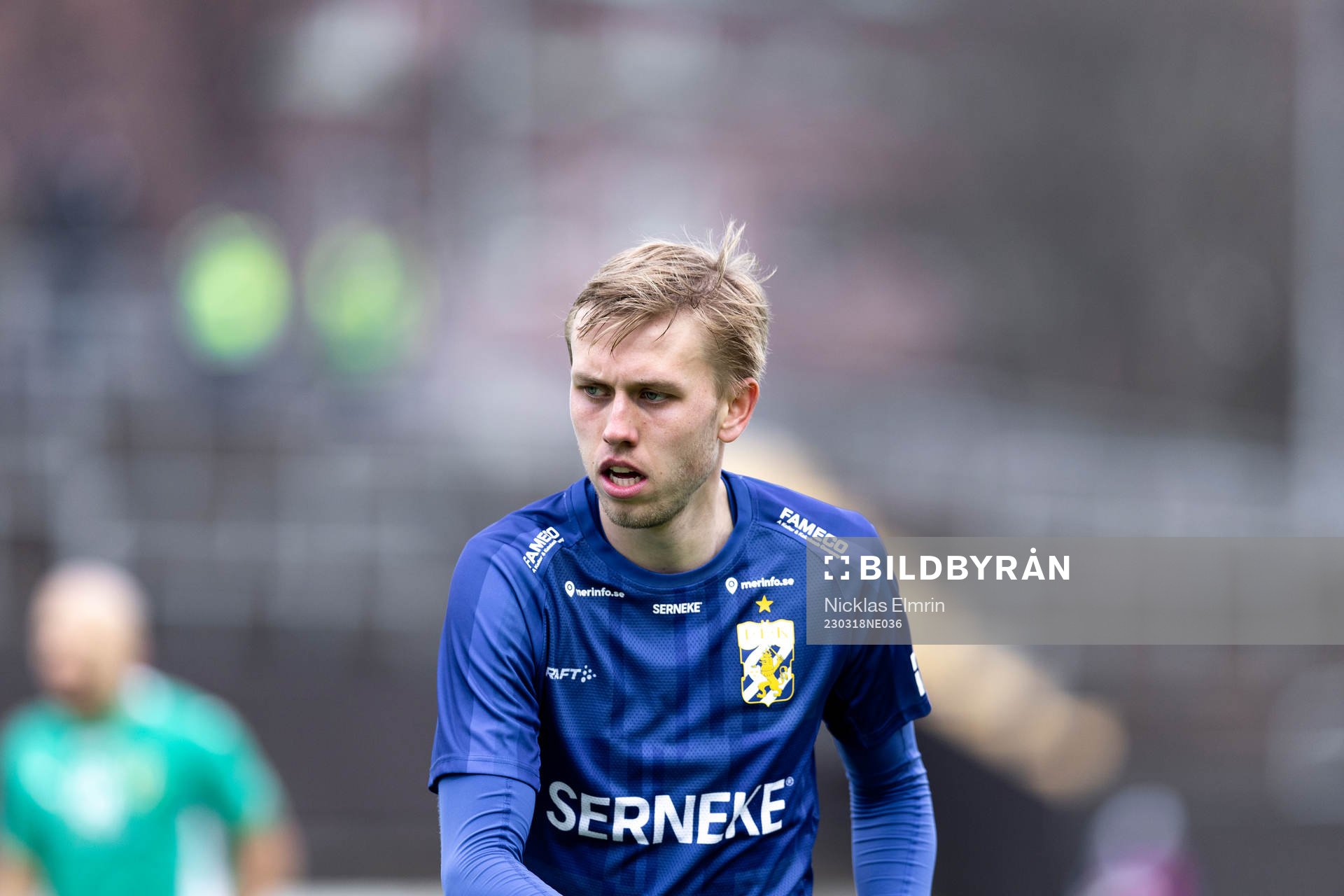 IFK Göteborgs Elias Hagen under fotbollsmatchen i träningsmatchen mellan IFK Göteborg och Jönköpings Södra den 18 mars 2023 i Göteborg.