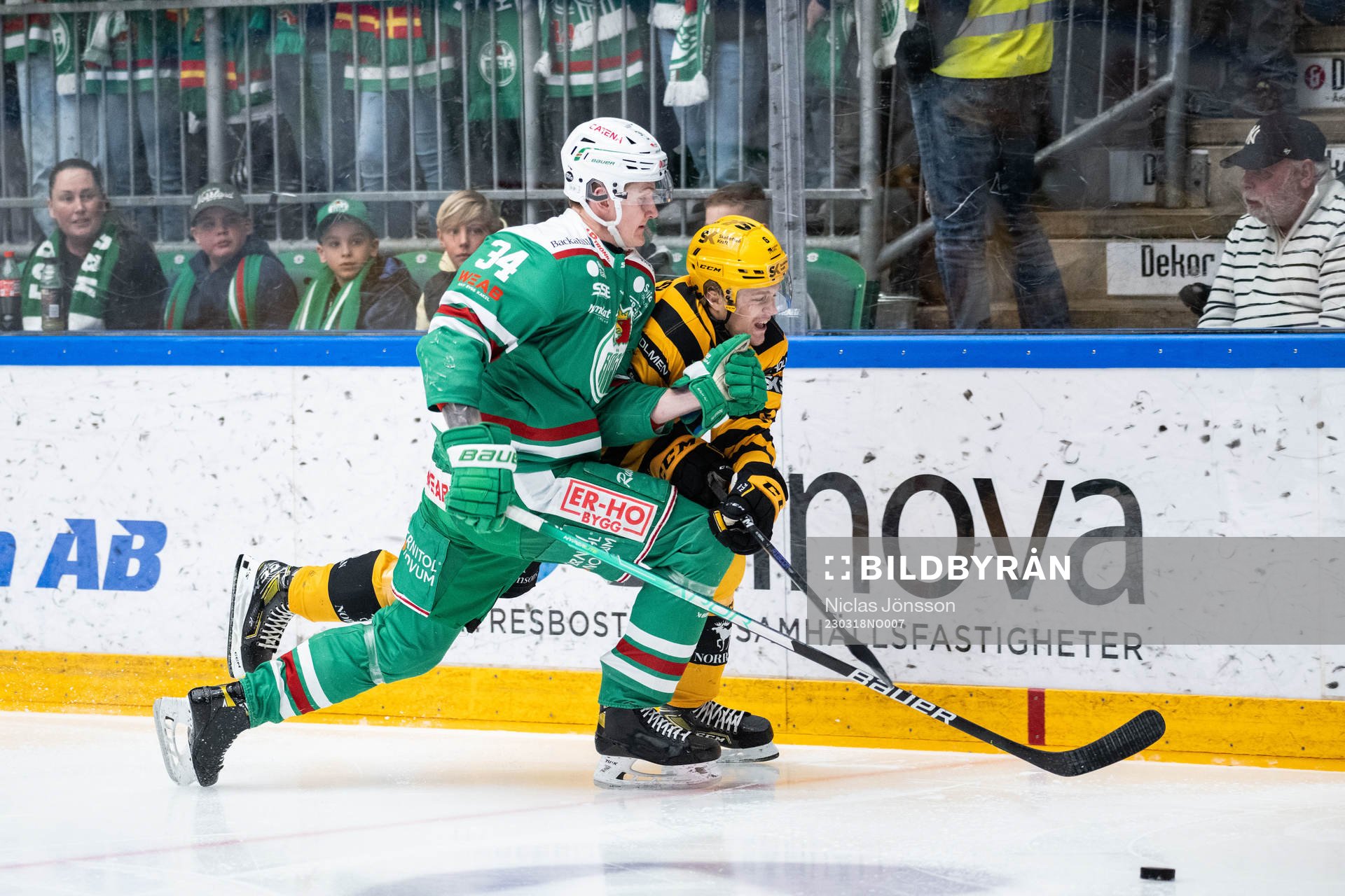 Rögles Adam Edström och Skellefteås Måns Forsfjäll