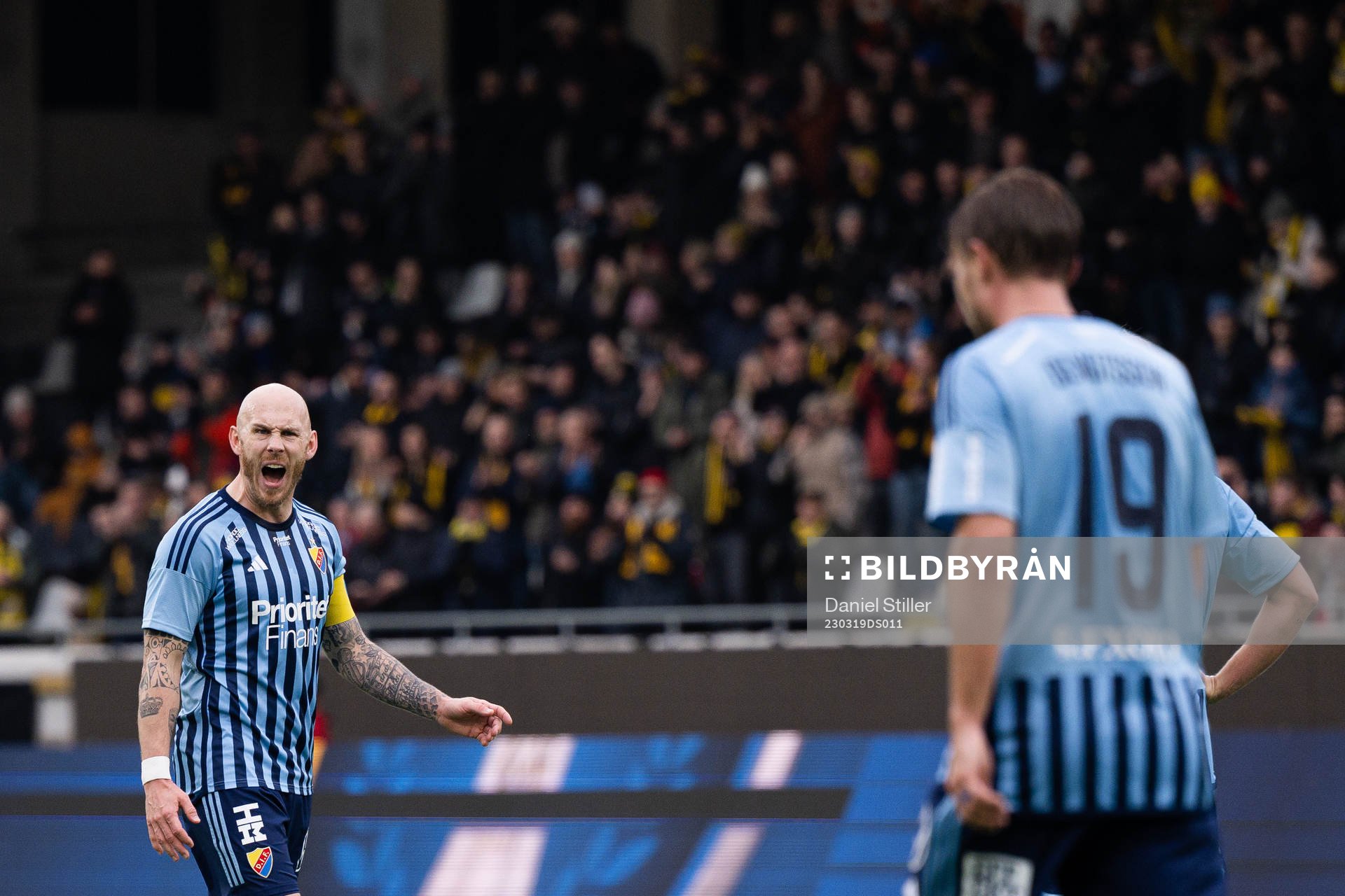 Djurgårdens Magnus Eriksson reagerar