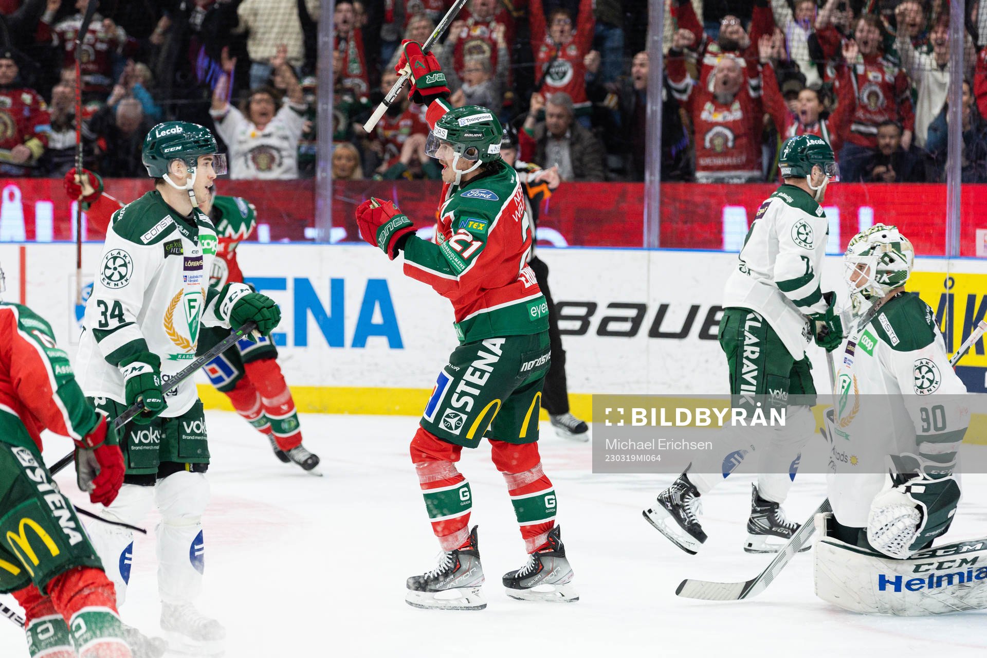 Frölundas Loui Eriksson jublar
