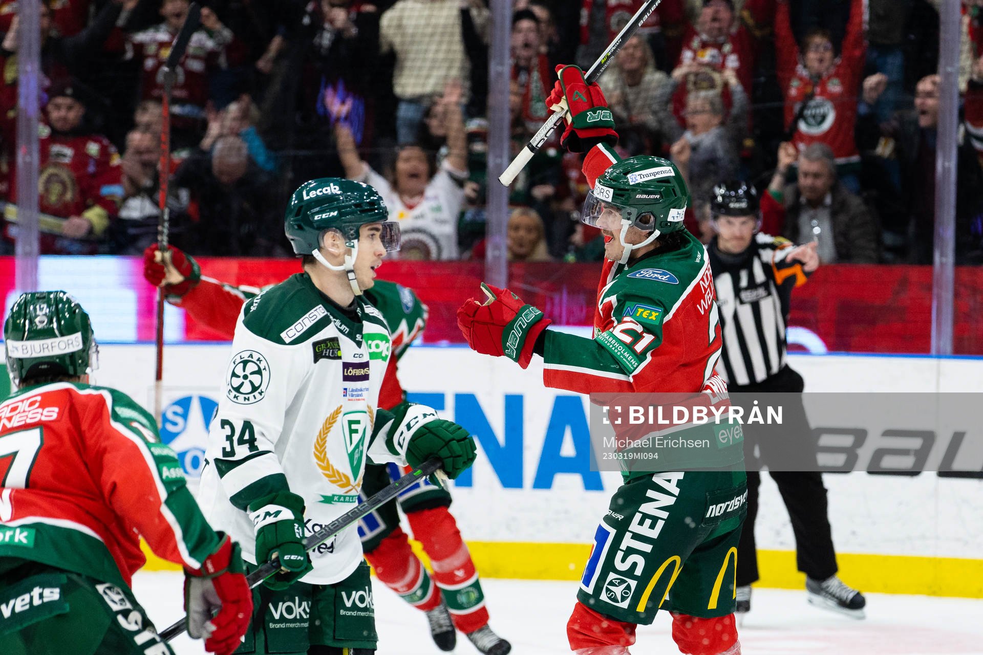 Frölundas Loui Eriksson jublar