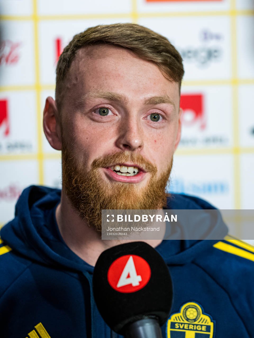 Goalkeeper Viktor Johansson of the Swedish men's football