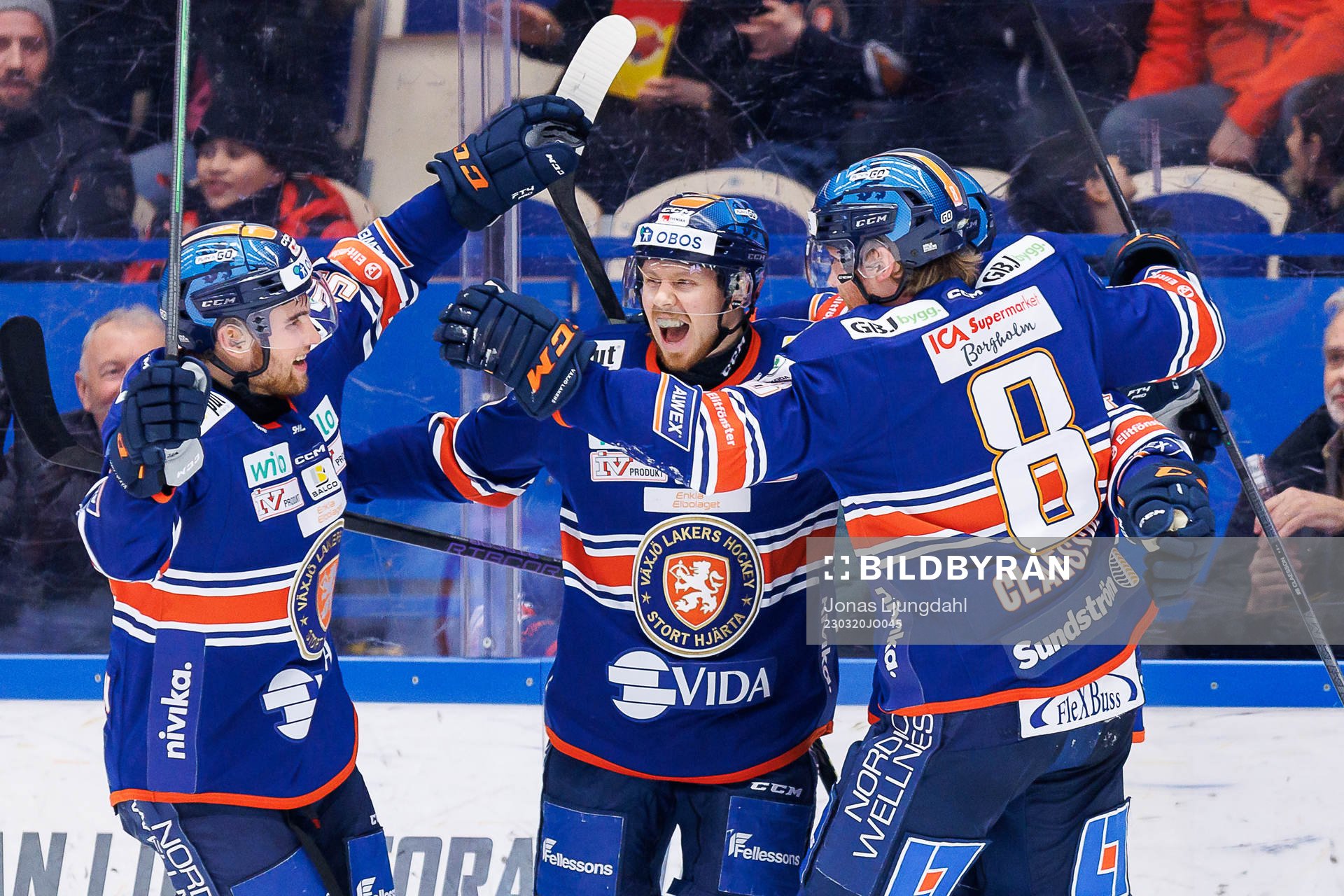 Växjös Glenn Gustafsson, Kalle Kossila och Ludvig