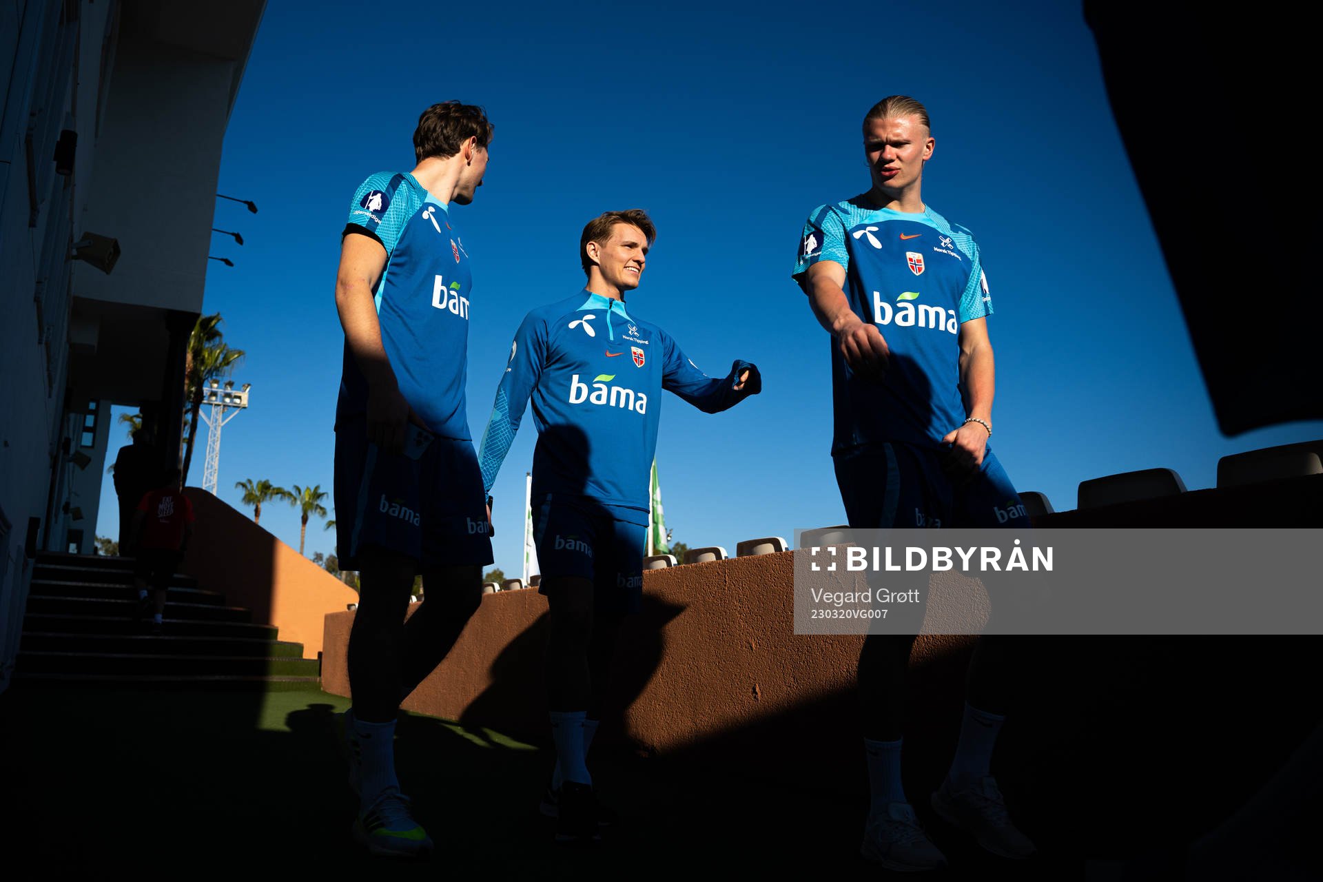 Sander Berge, Martin Ødegaard and Erling Braut Haaland of