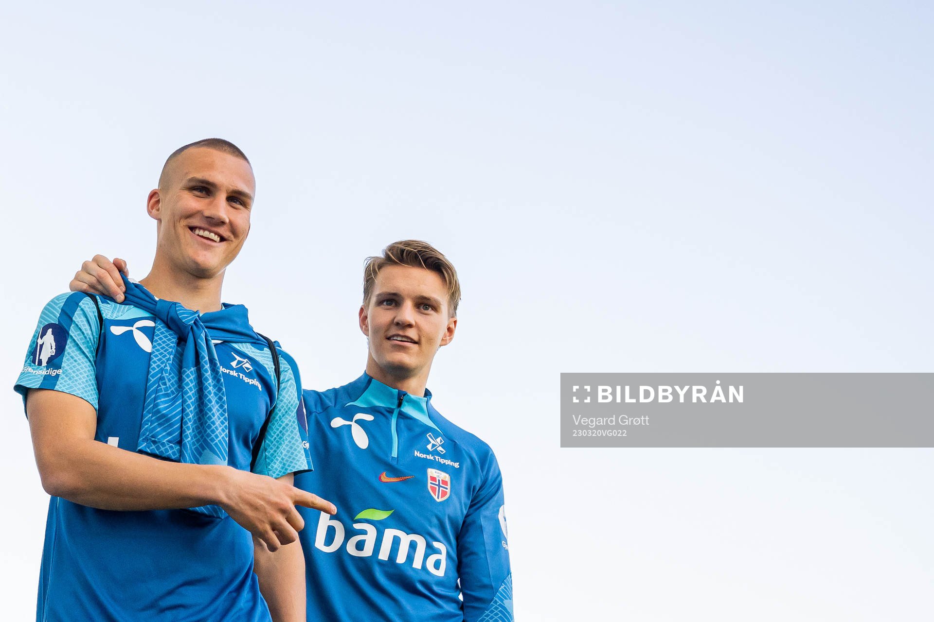 Leo Skiri Østigård and Martin Ødegaard of the Norwegian