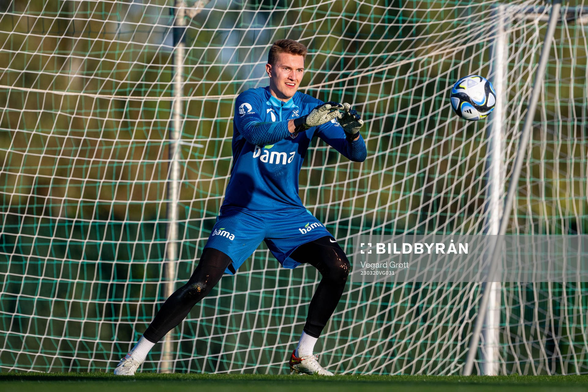 Goalkeeper Jacob Karlstrøm of the Norwegian national