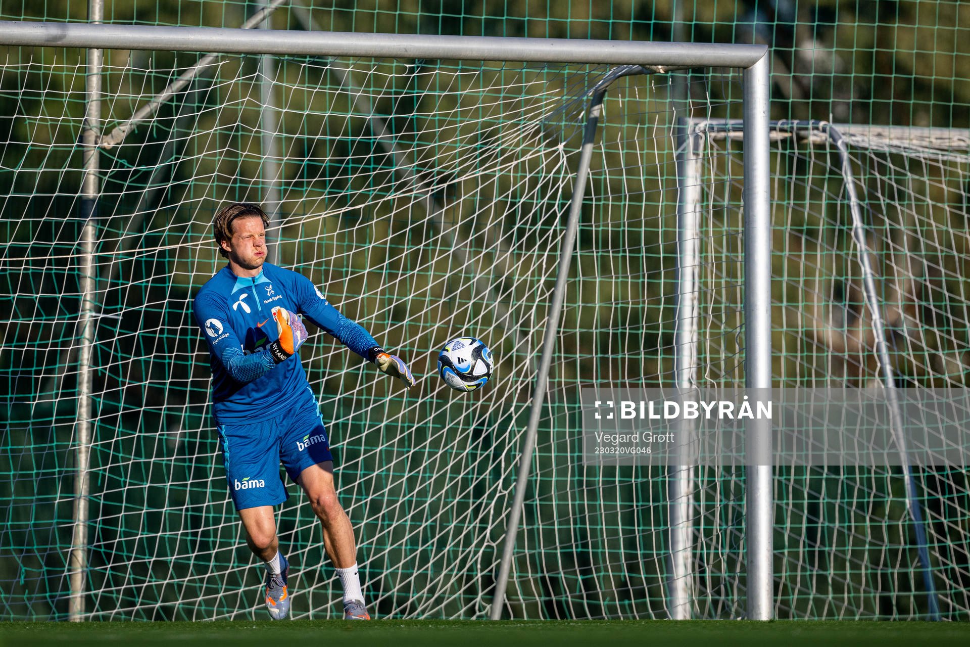 Goalkeeper Ørjan Håskjold Nyland of the Norwegian