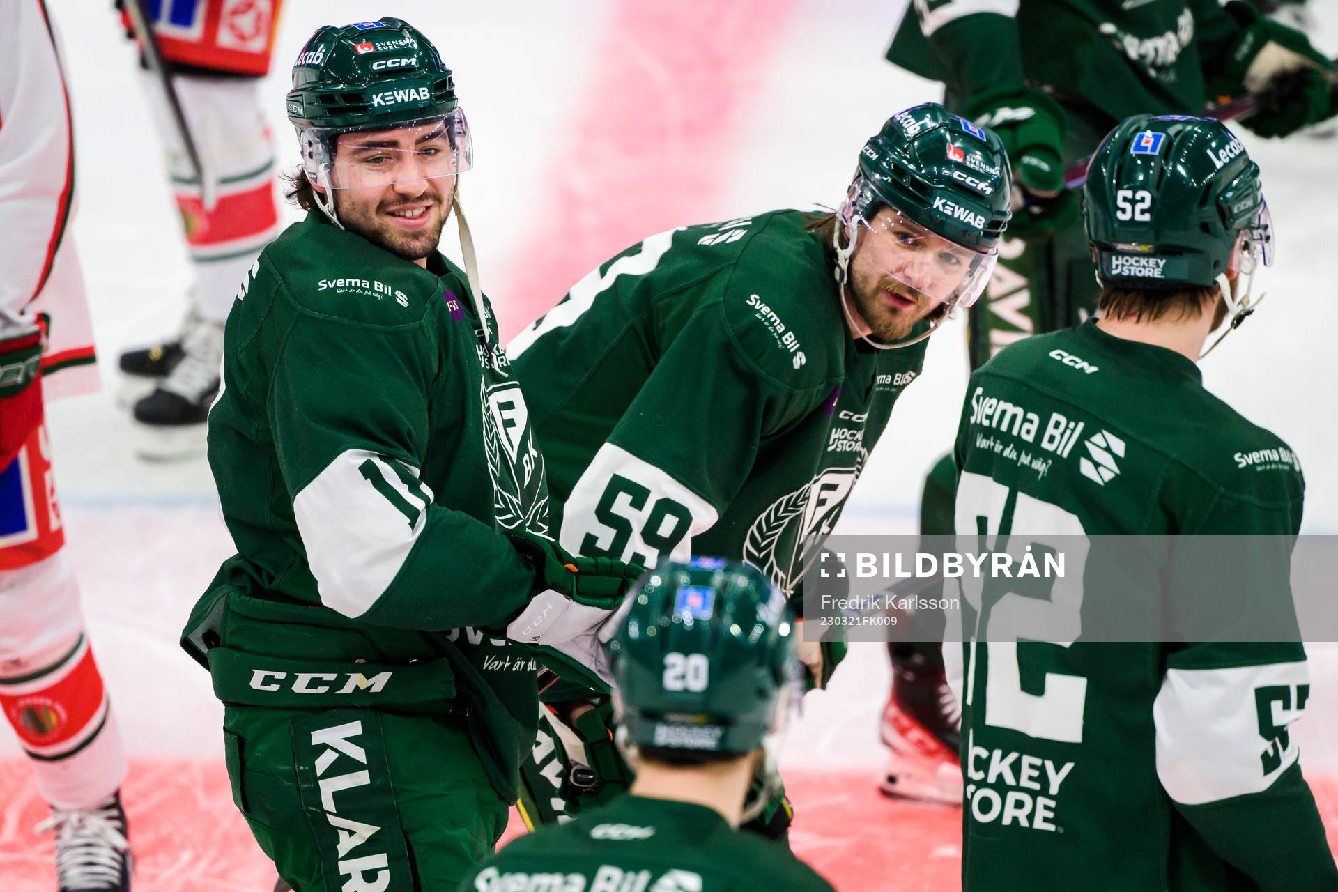 Färjestads Remi Elie och Linus Johansson