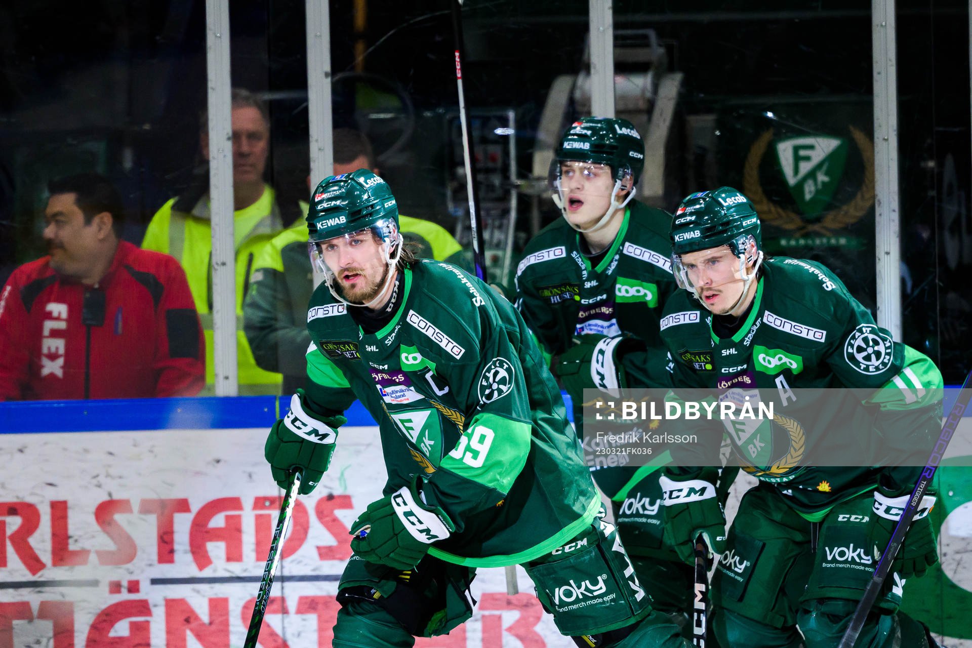 Färjestads Linus Johansson, Lucas Forsell och Joakim