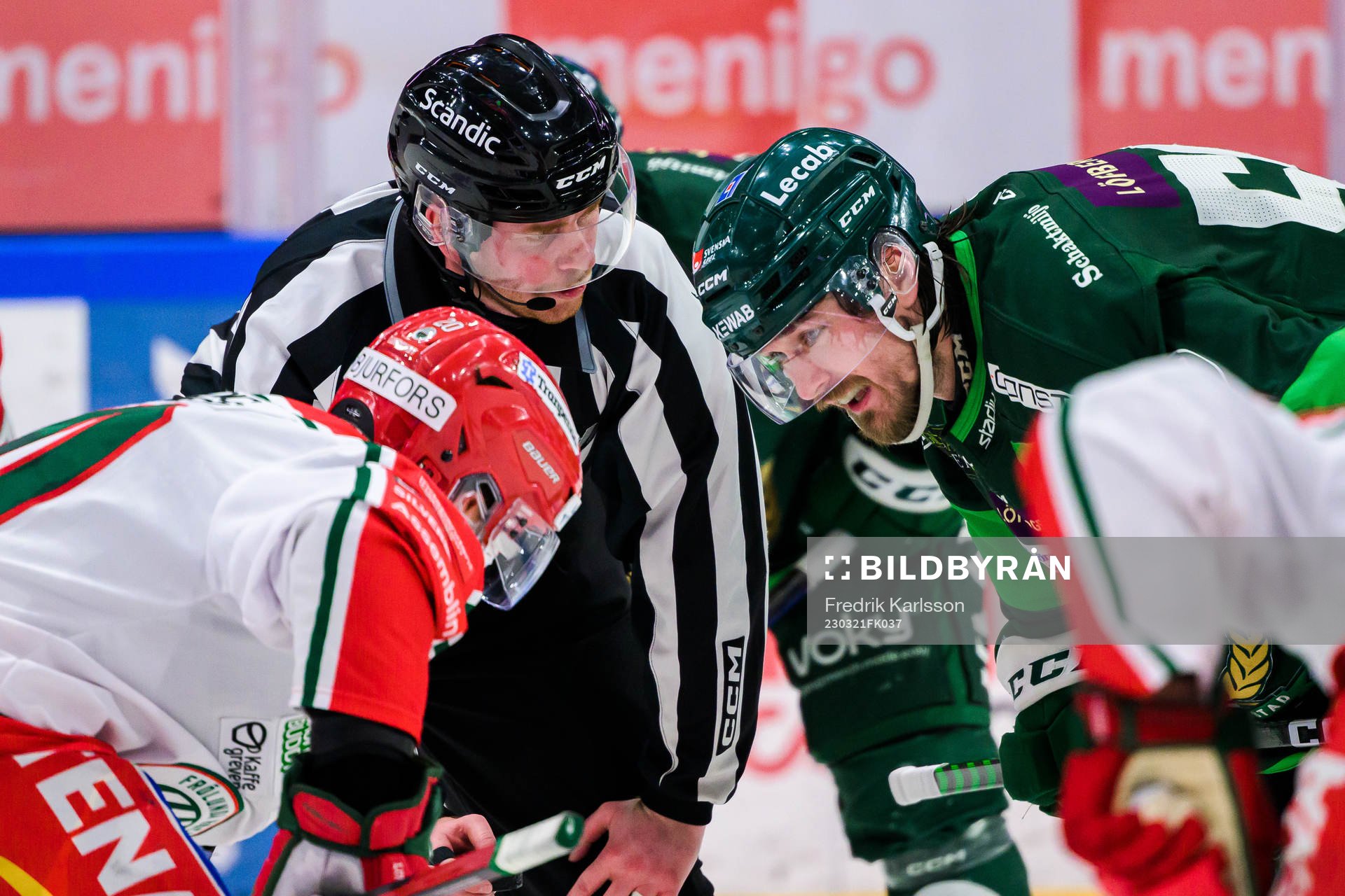 Frölundas Joel Lundqvist och Färjestads Linus Johansson