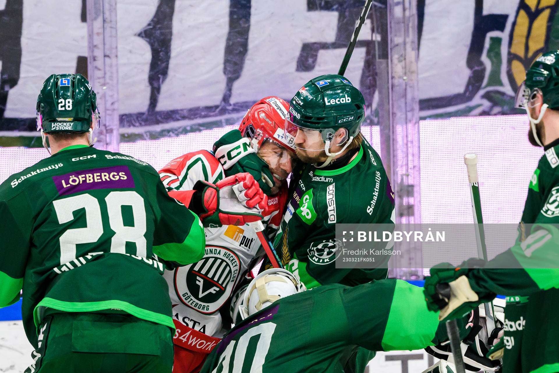Frölundas Joel Lundqvist och Färjestads August Tornberg