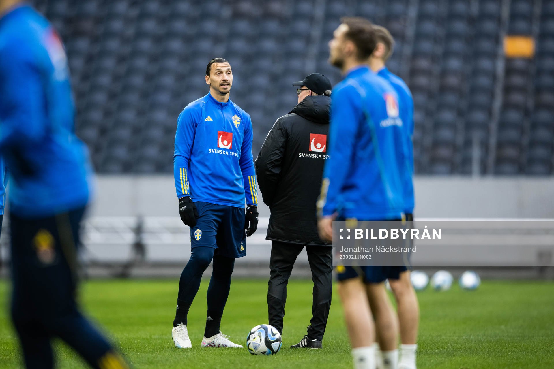 Zlatan Ibrahimovic and Janne Andersson head coach of the