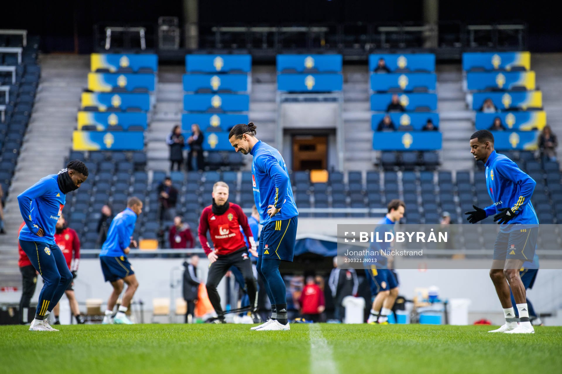 Anthony Elanga, Zlatan Ibrahimovic and Alexander Isak of